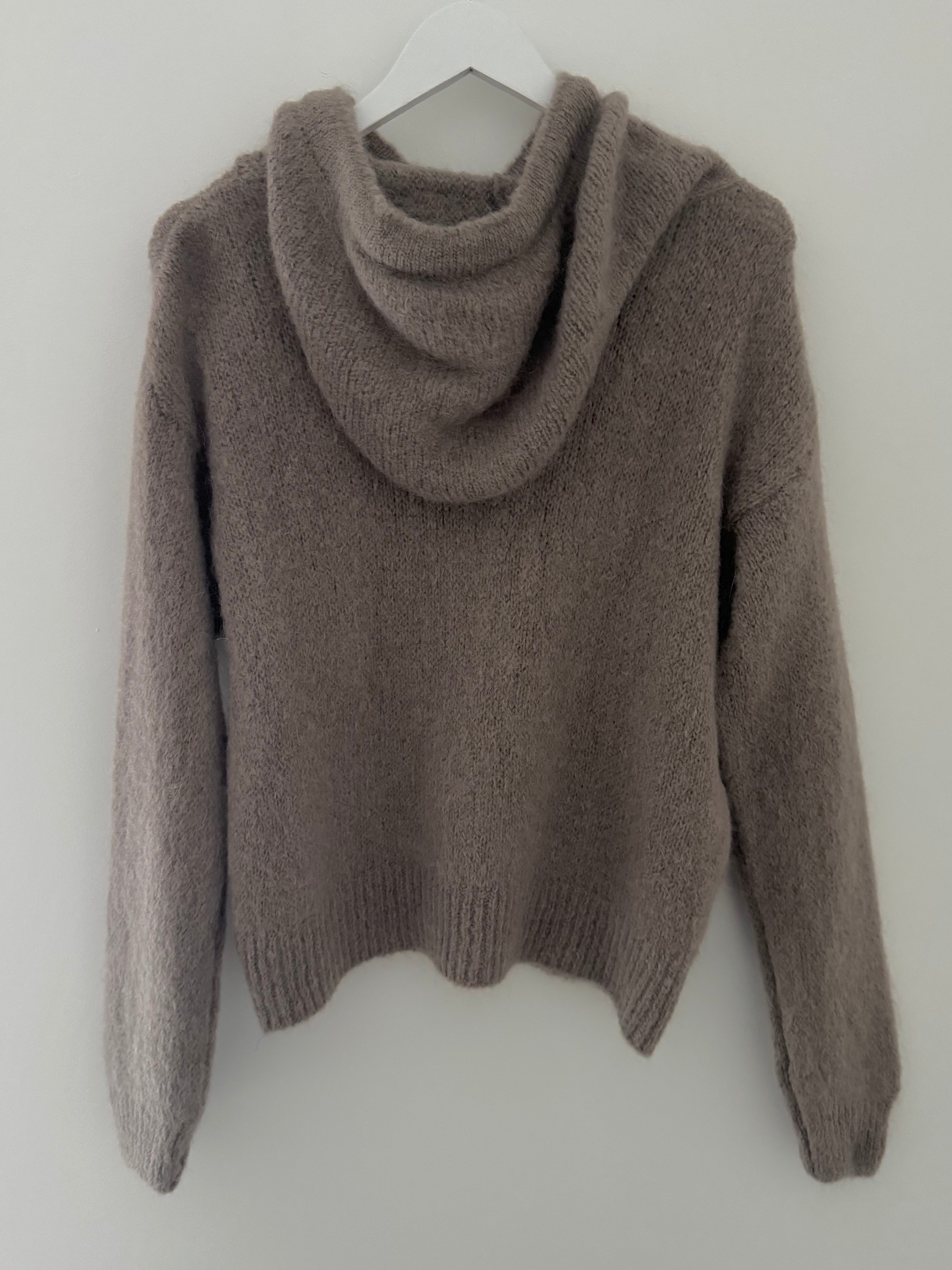 Mohair Hoodie Jumper in Light Cocoa