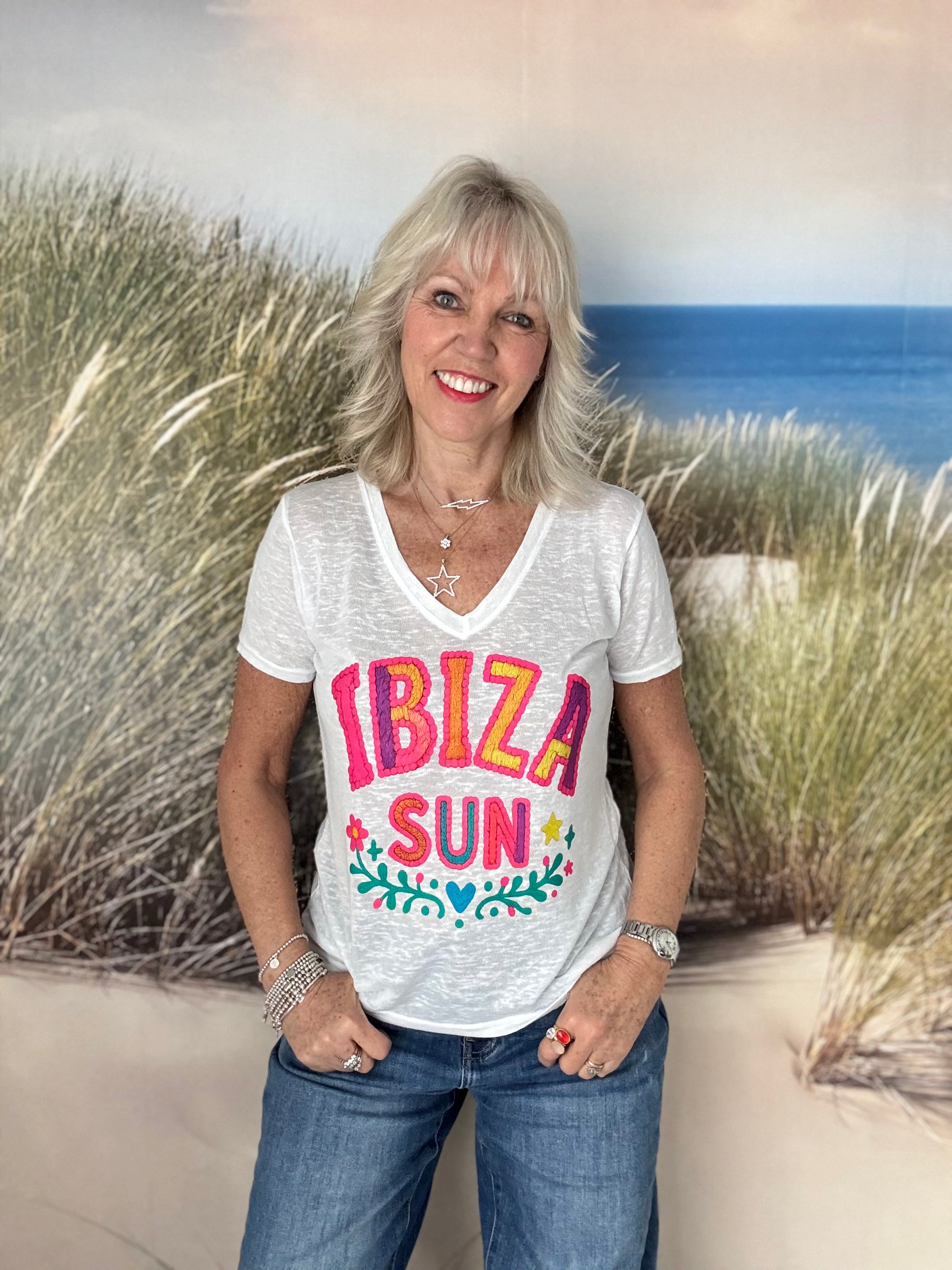 Ibiza Sun Tee in White