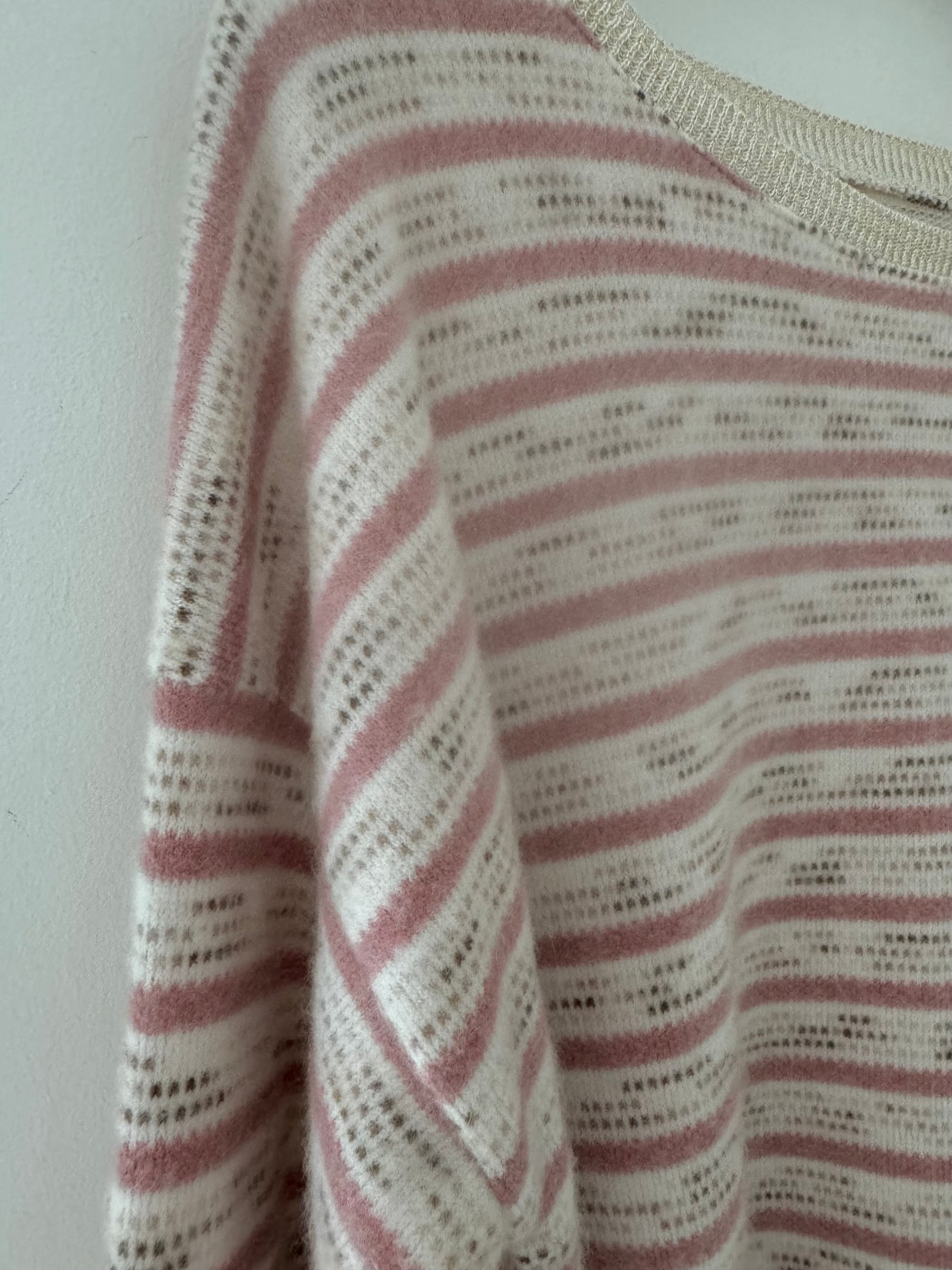 Softie Stripe Jumper in Pink & Ivory