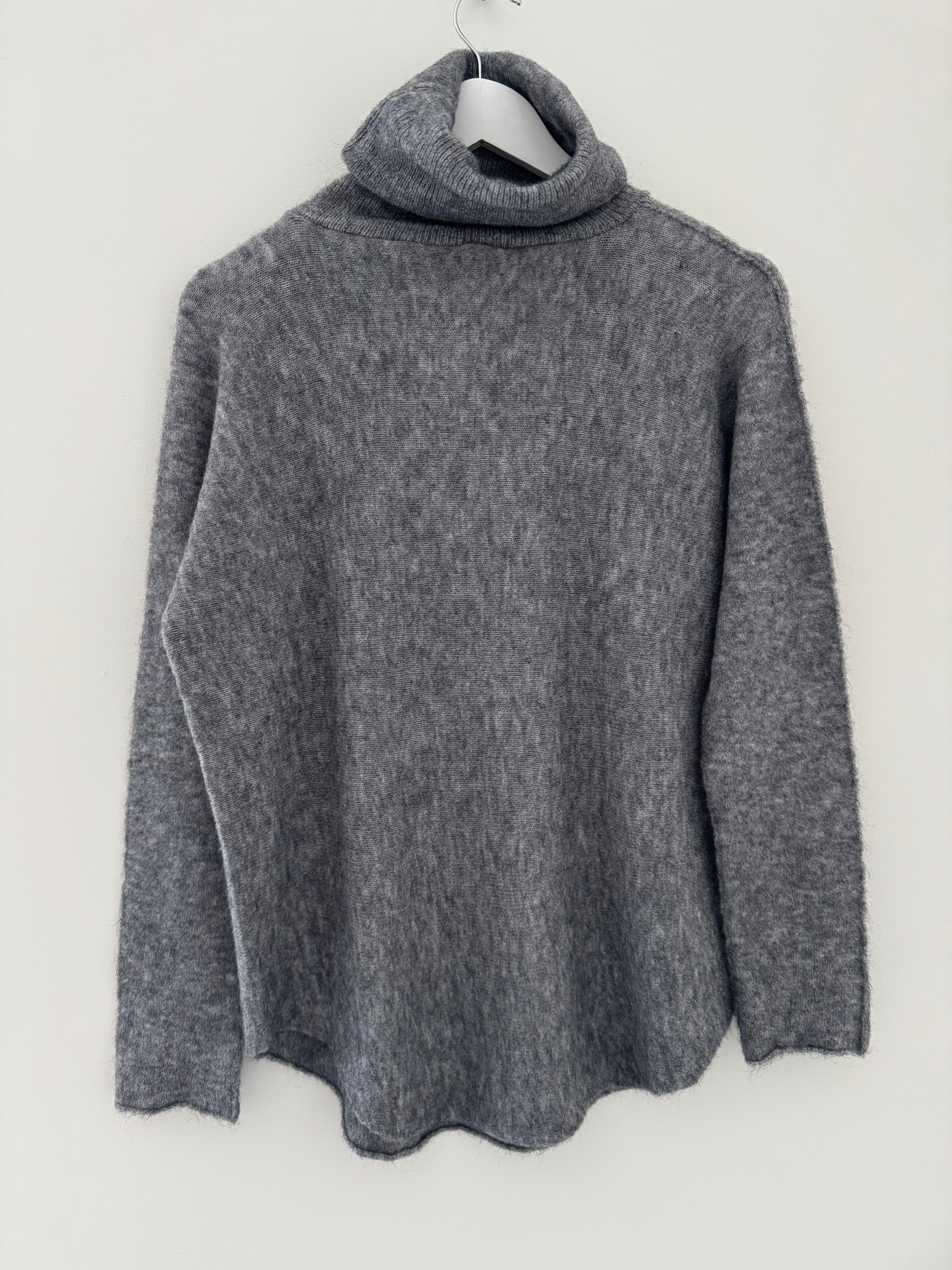 Simple Roll Neck Jumper in Grey