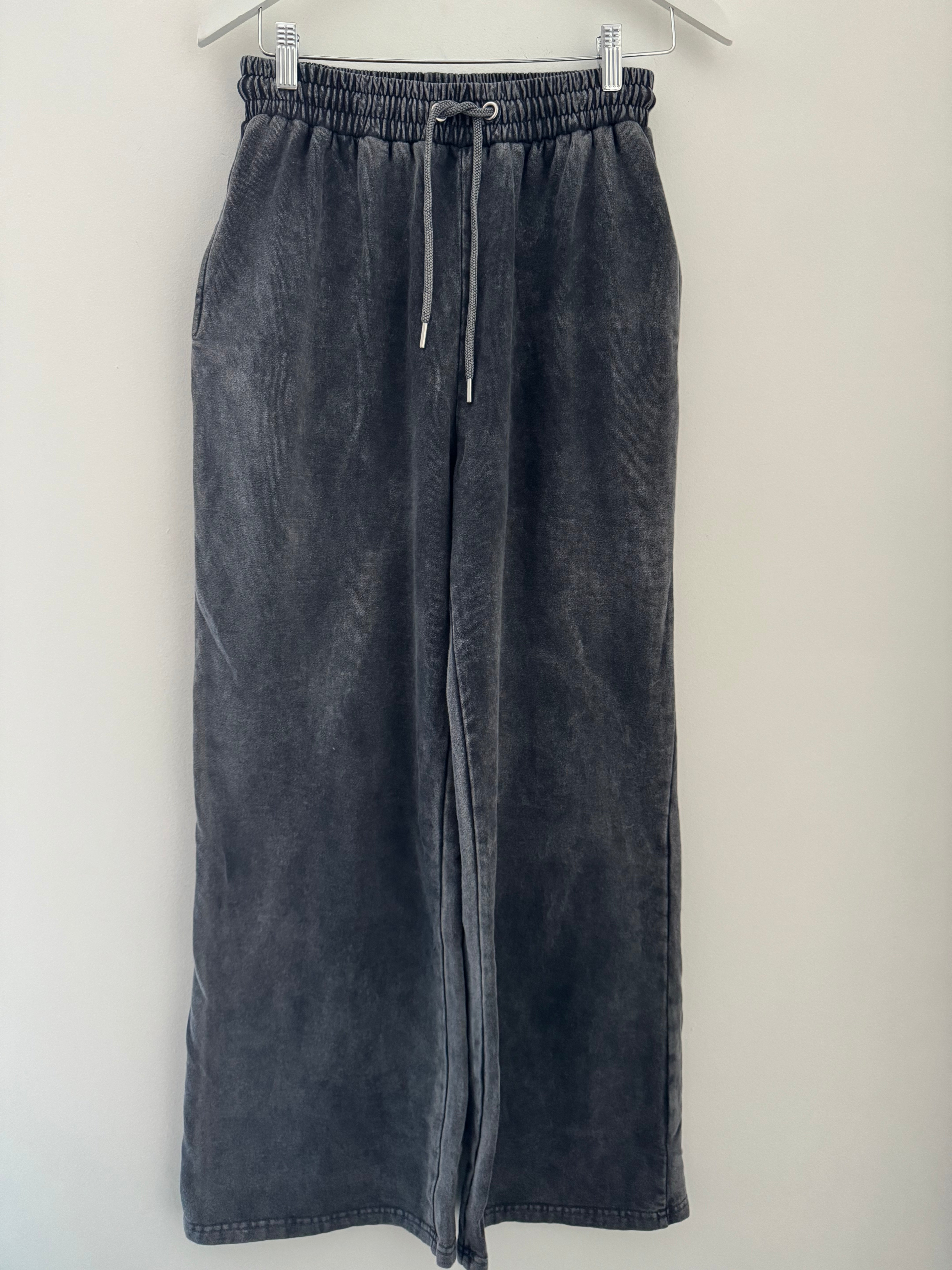 Jersey Stretch Slouchy Trousers in Vintage Charcoal