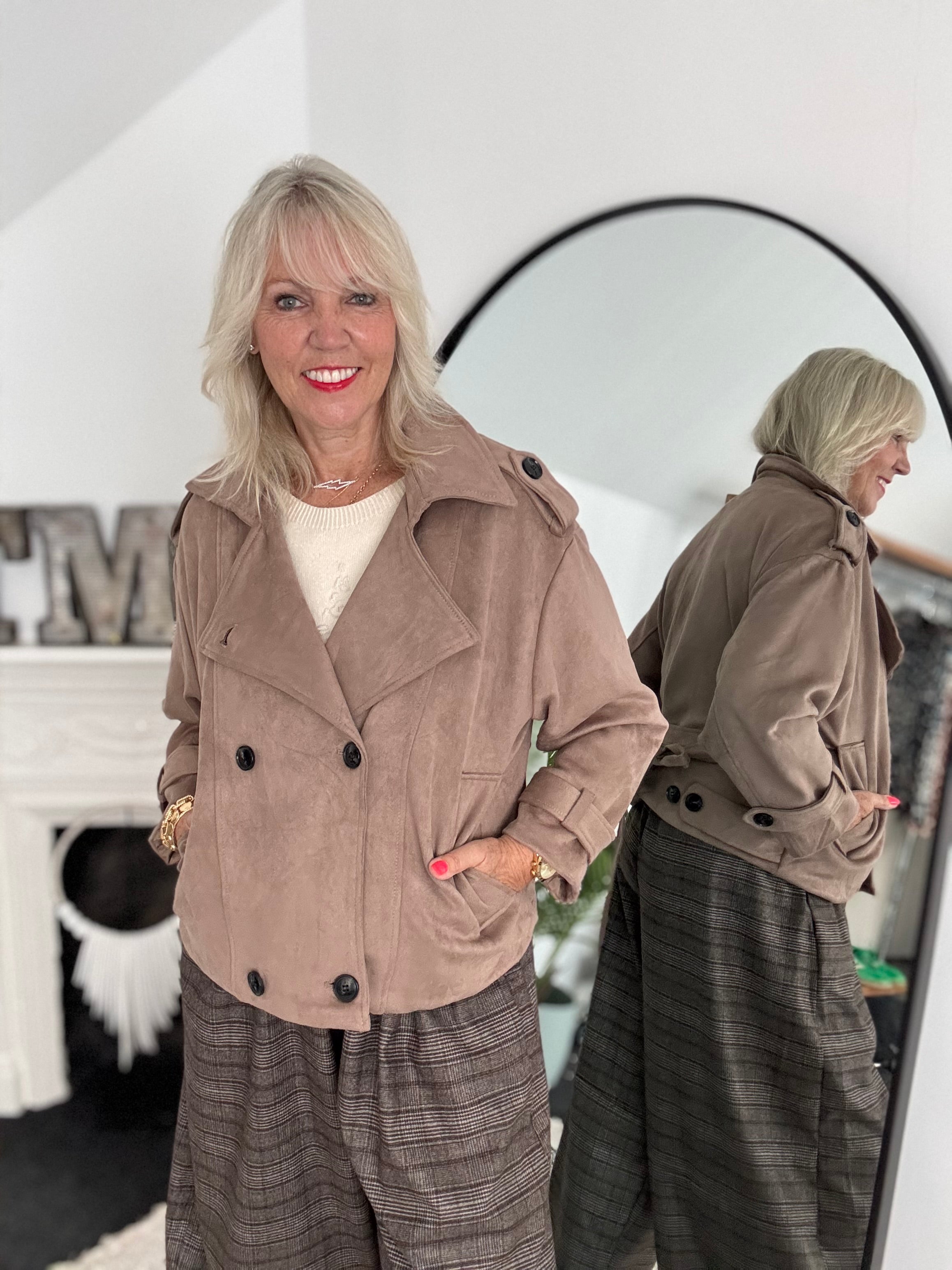 Luxe Suede Jacket in Soft Mole