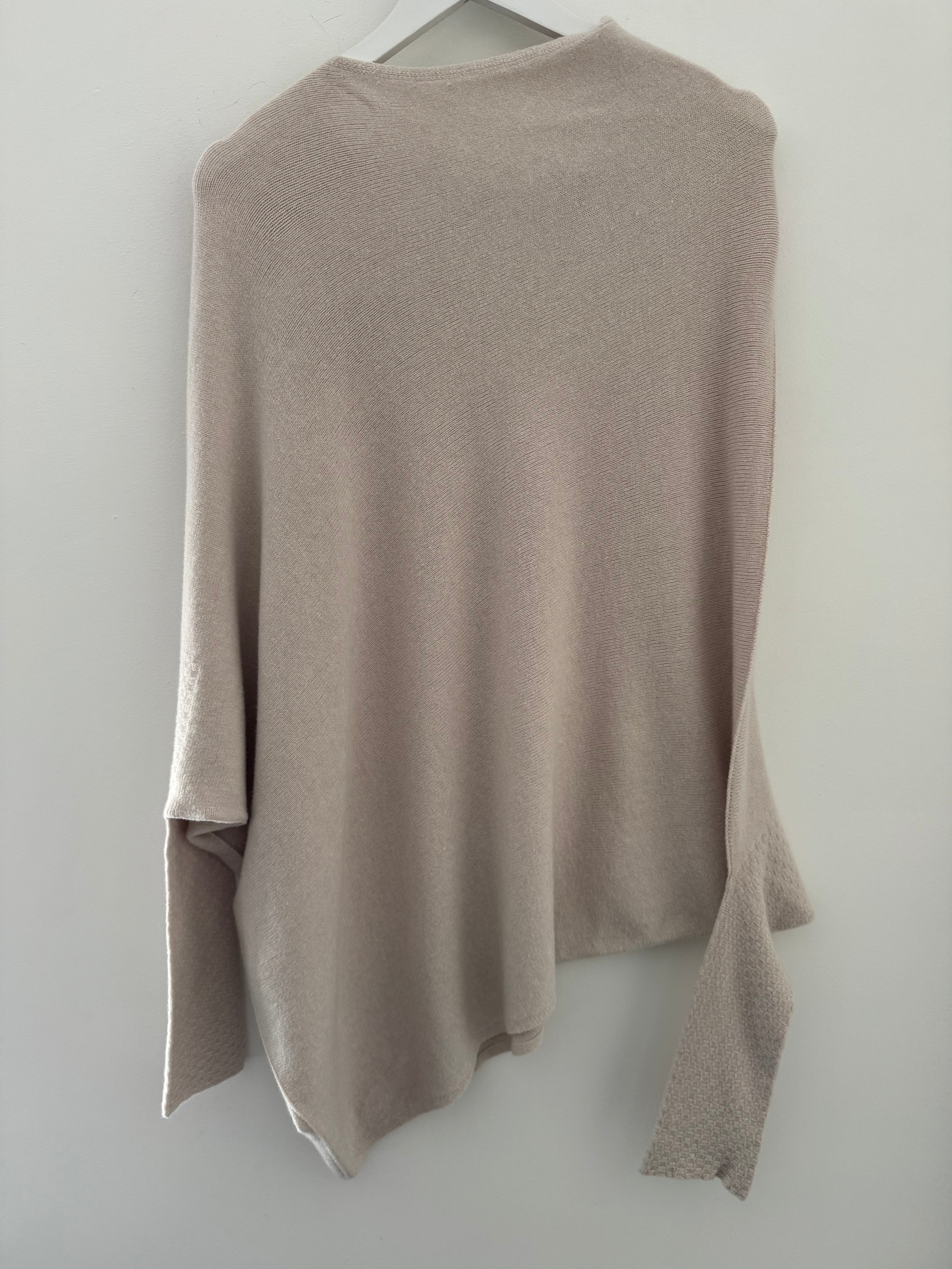 Cowl Neck Asymmetric Jumper in Ecru