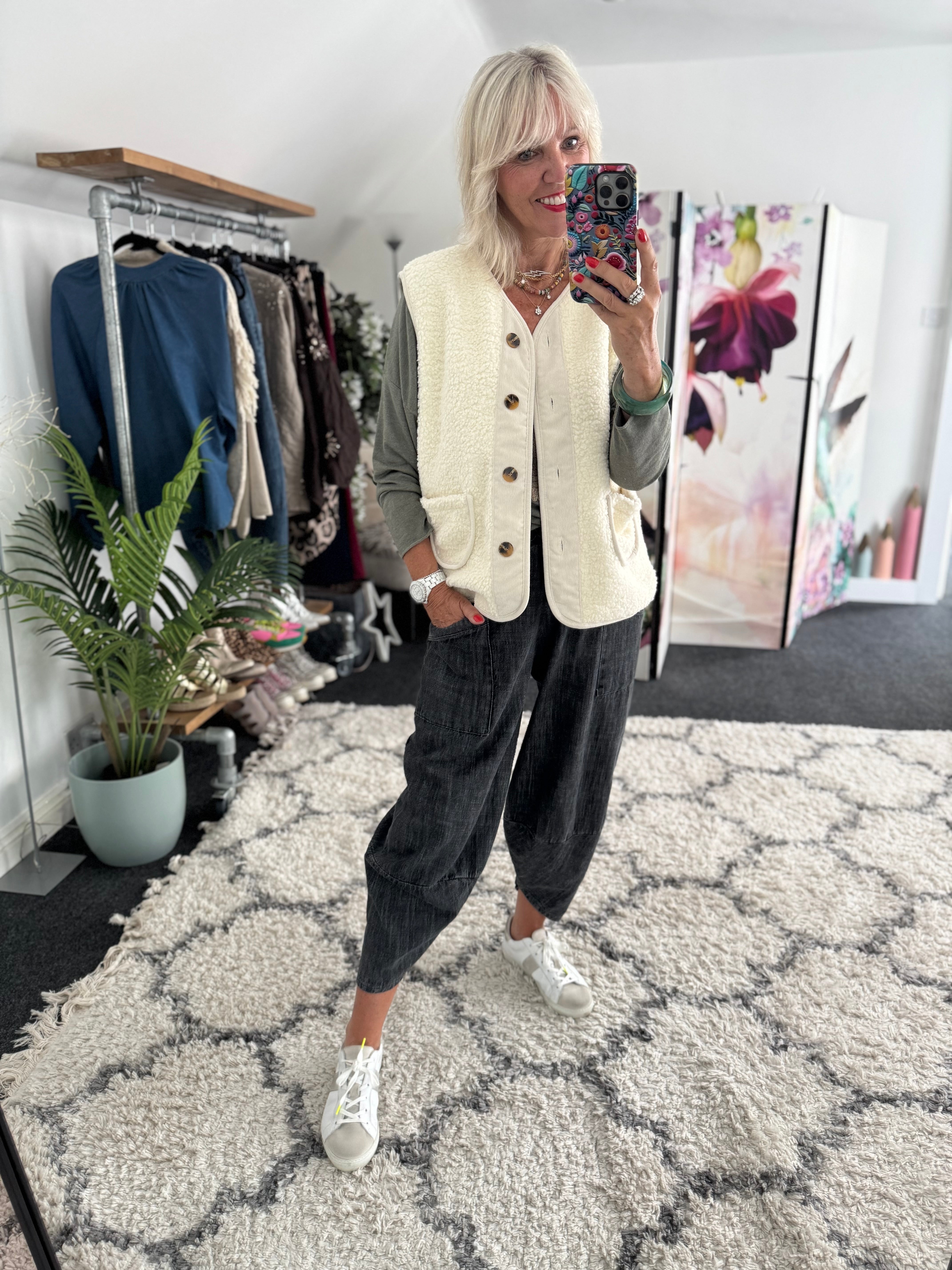 Soft Teddy Gilet in Vanilla