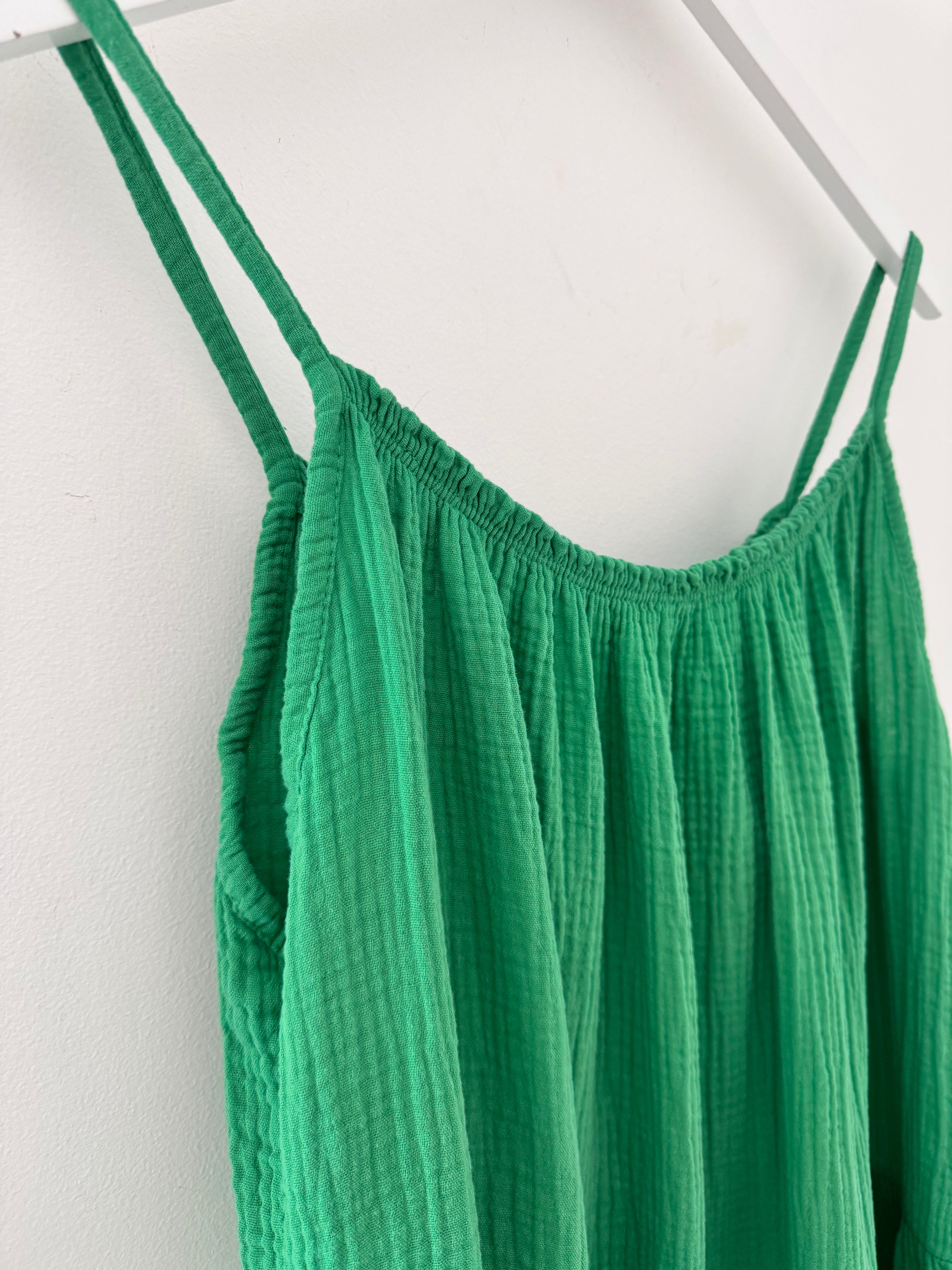 Cheesecloth Dress in Emerald