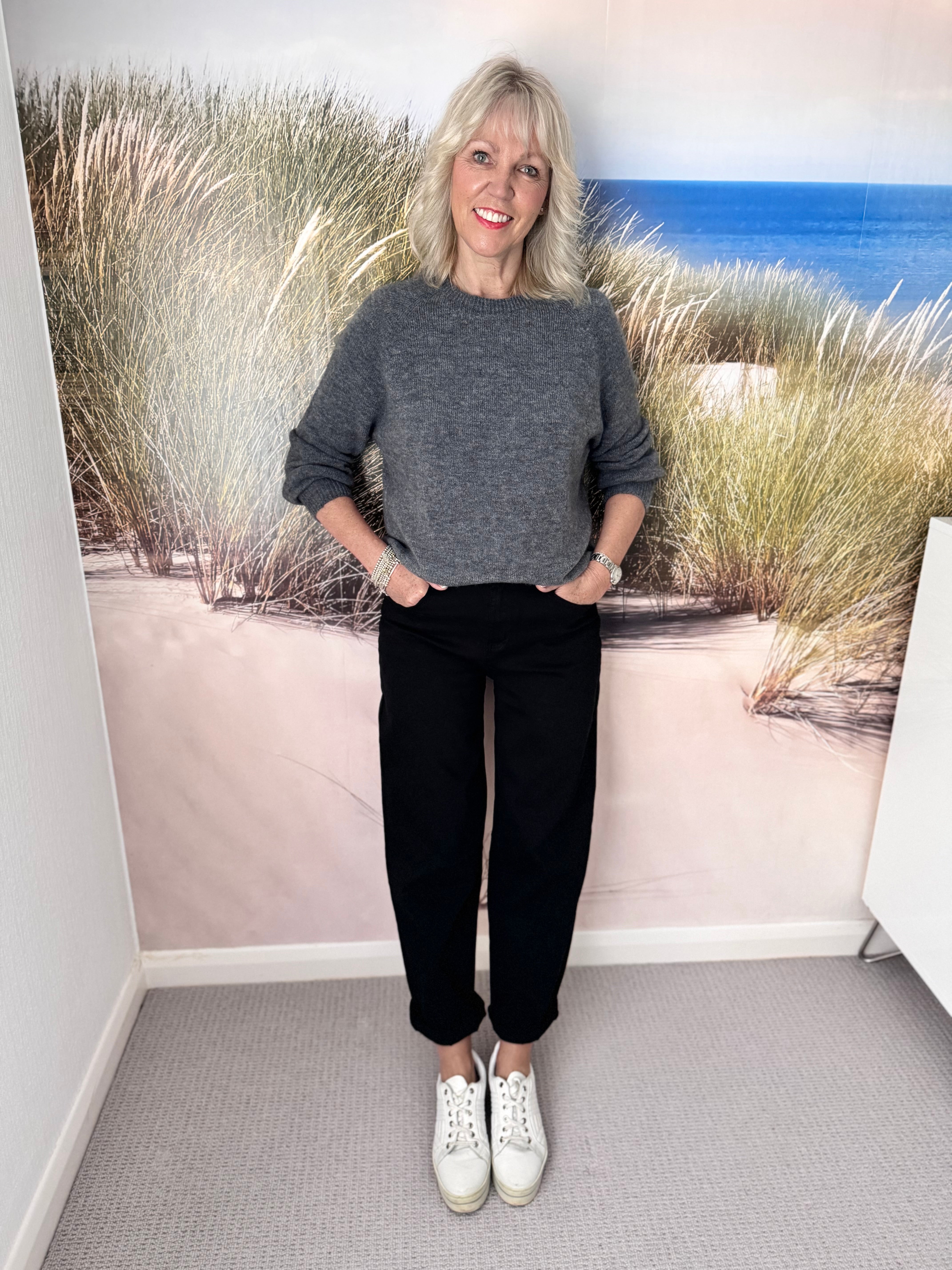 Stretch Boyfriend Jeans in Black