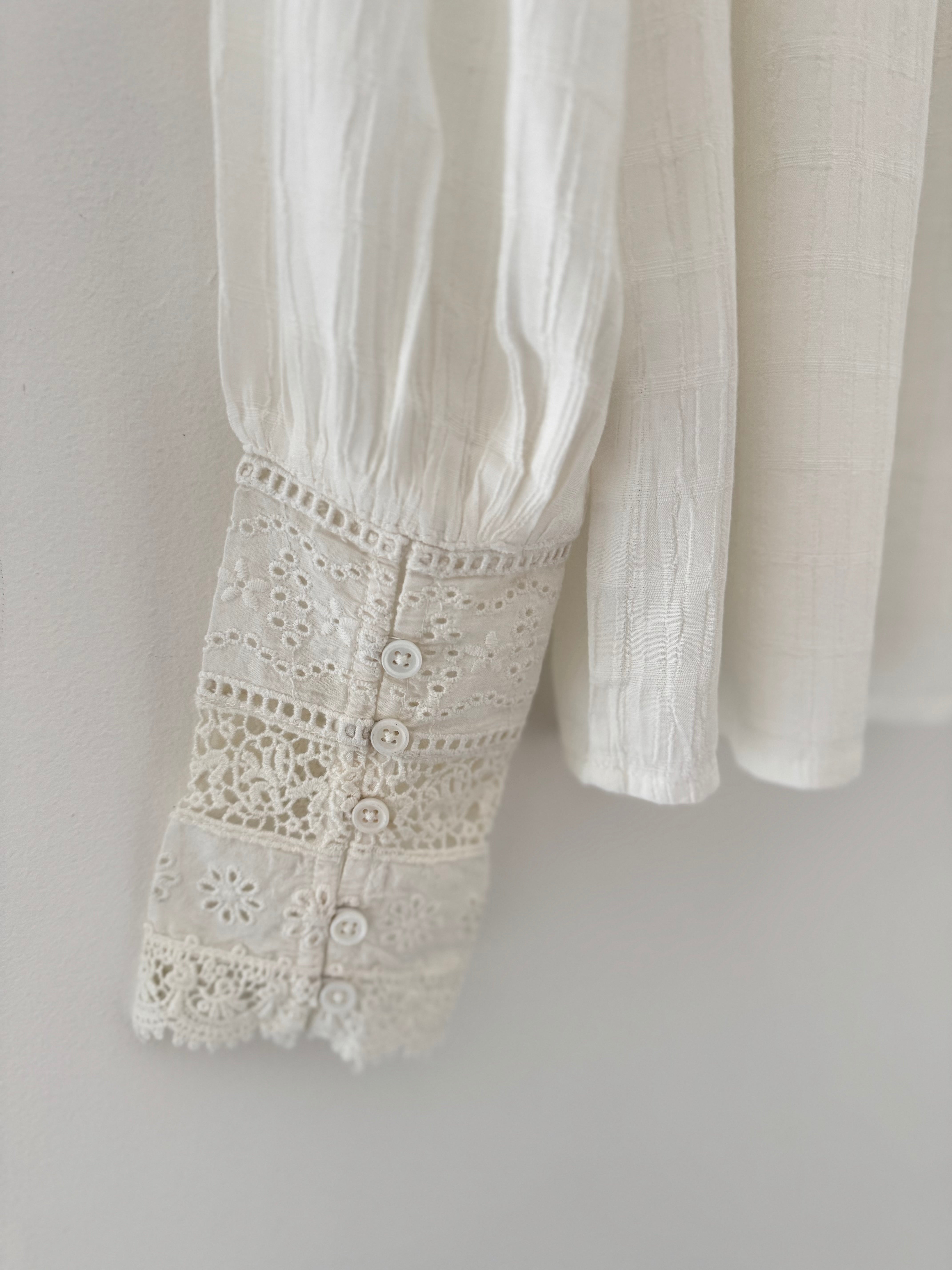 Luxe Blouse with Lace Cuffs
