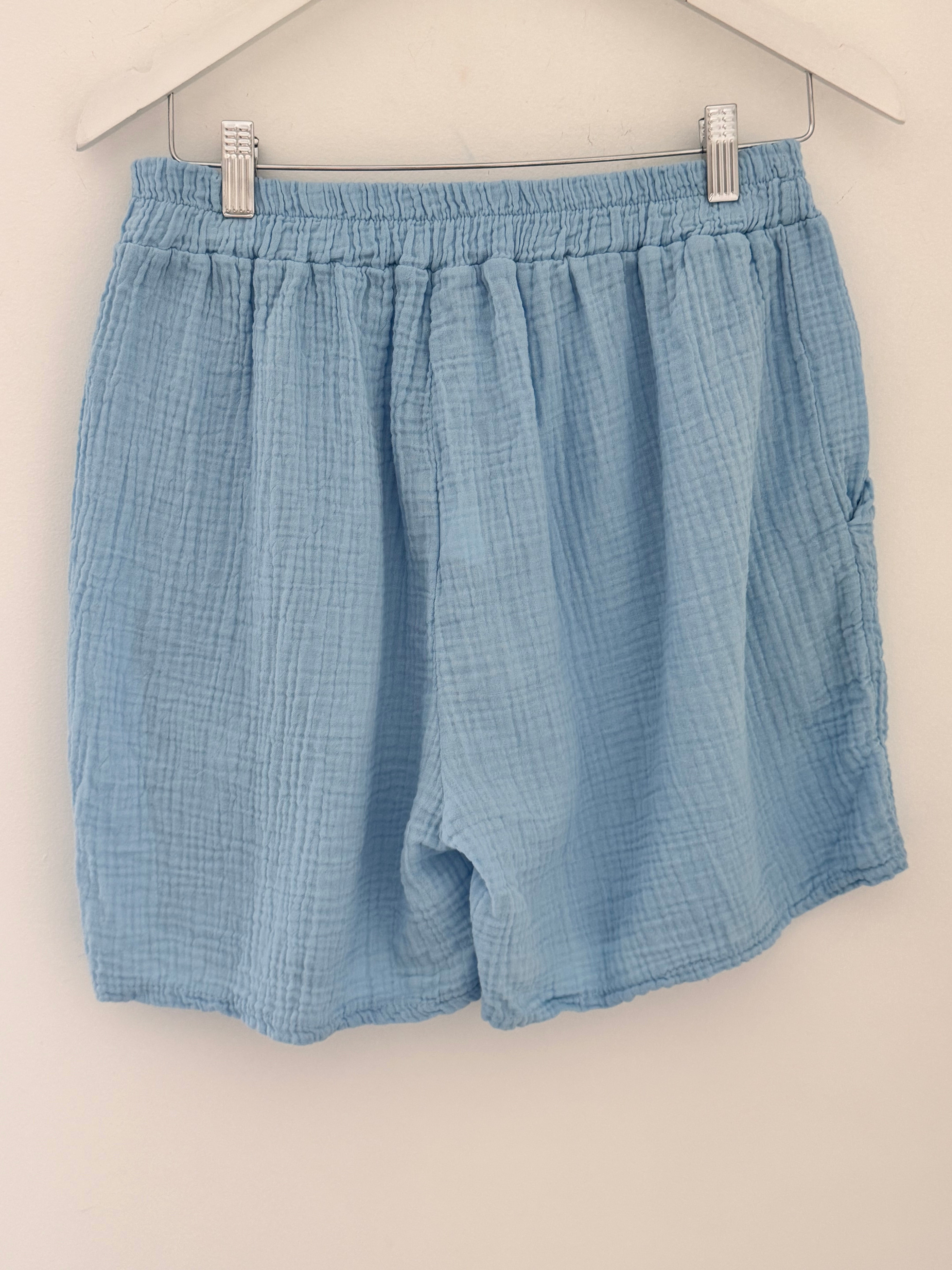 Cheesecloth Shorts in Sky Blue
