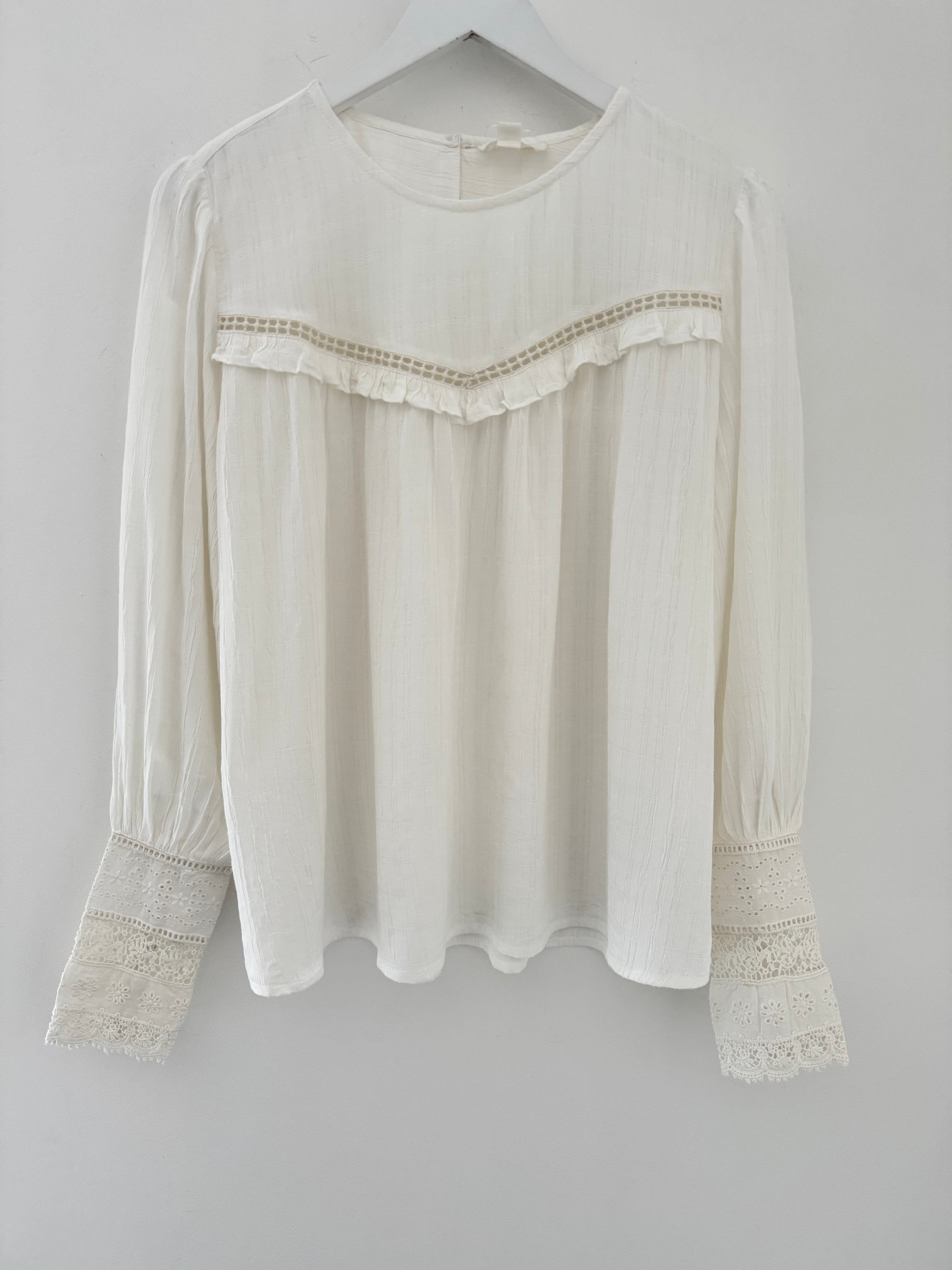 Luxe Blouse with Lace Cuffs