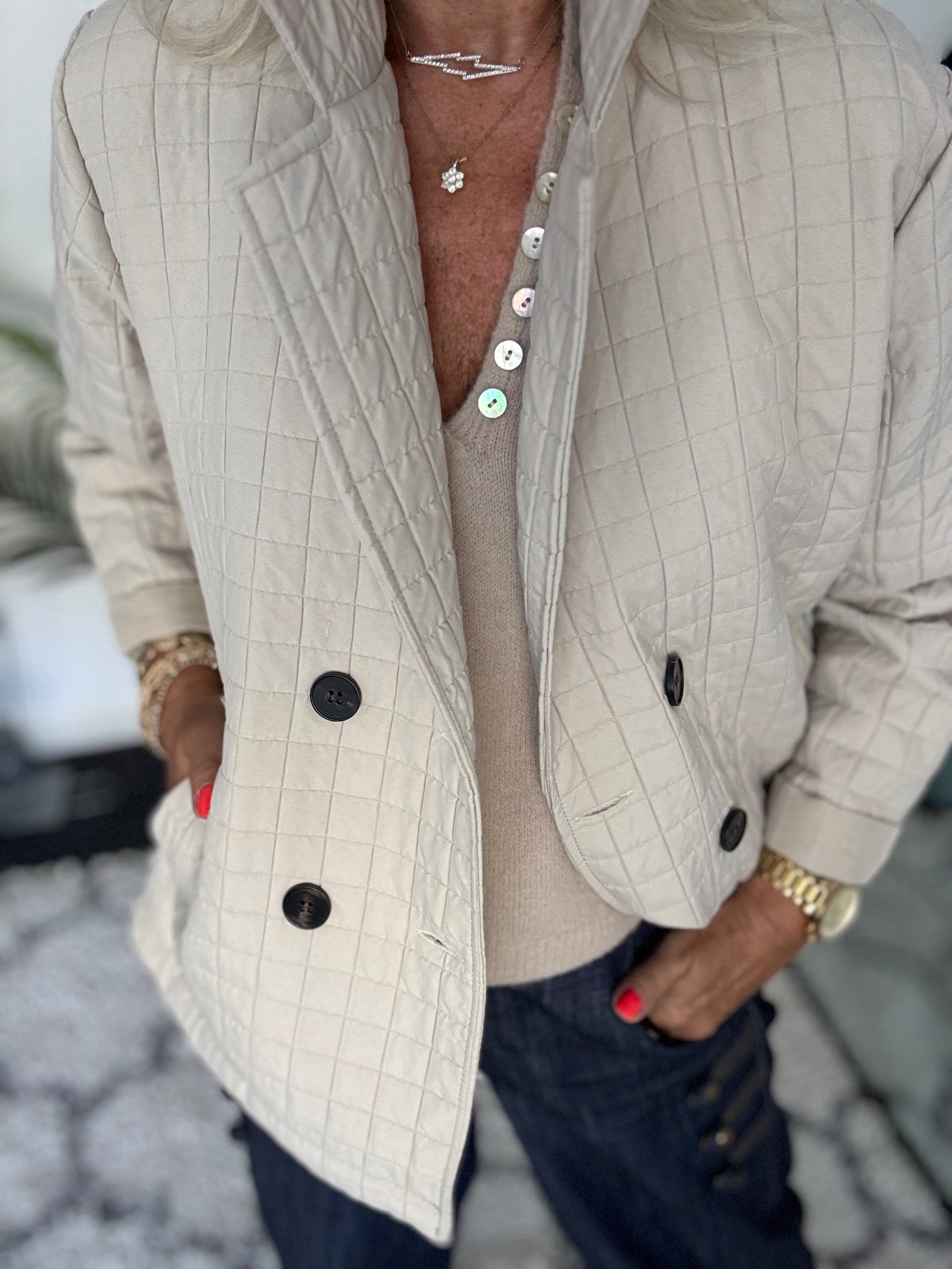 Luxe Quilted Jacket in Ecru