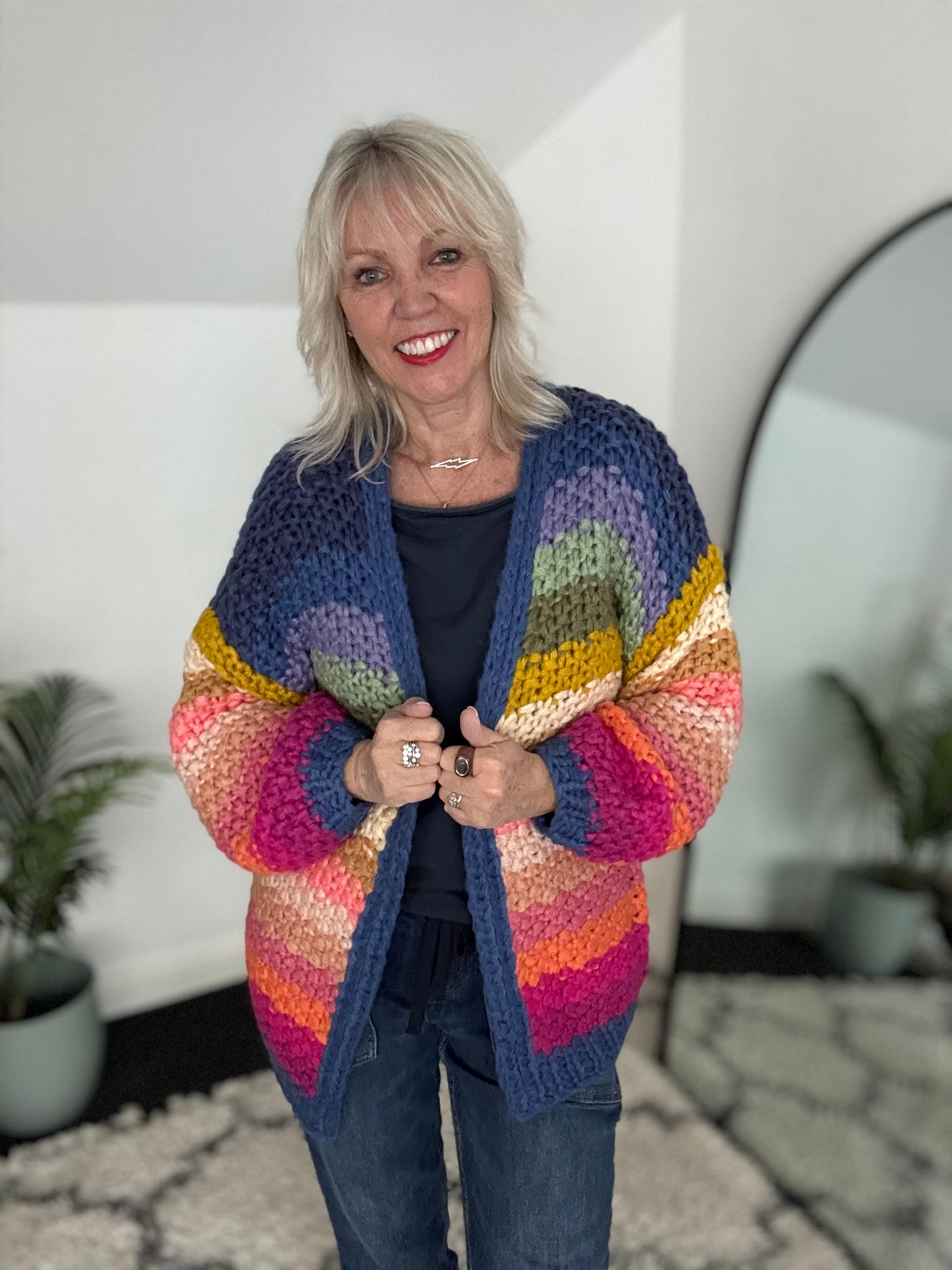 Handknitted Rainbow Cardigan