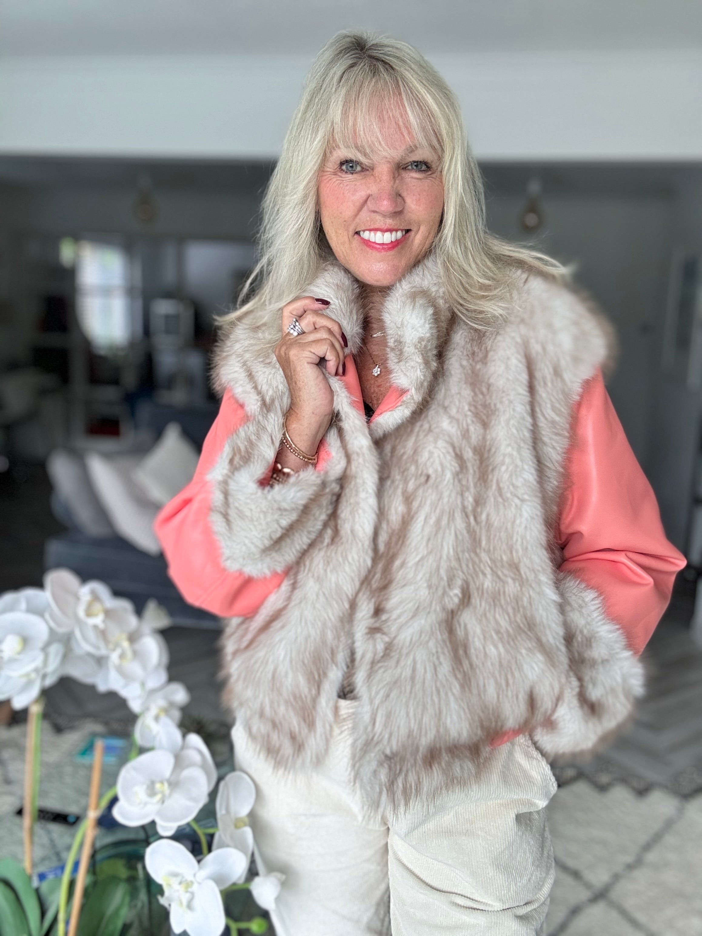 Reversible Faux Fur & Leather Jacket
