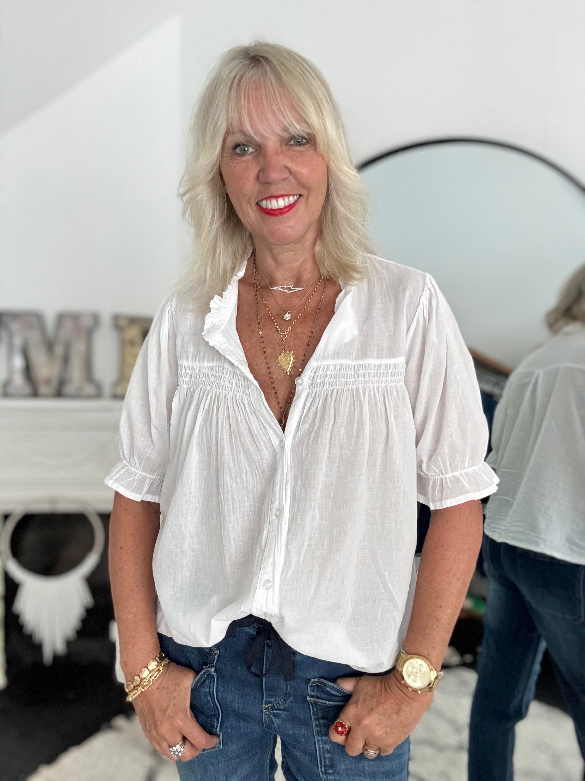 Lawn Cotton Shirt in White