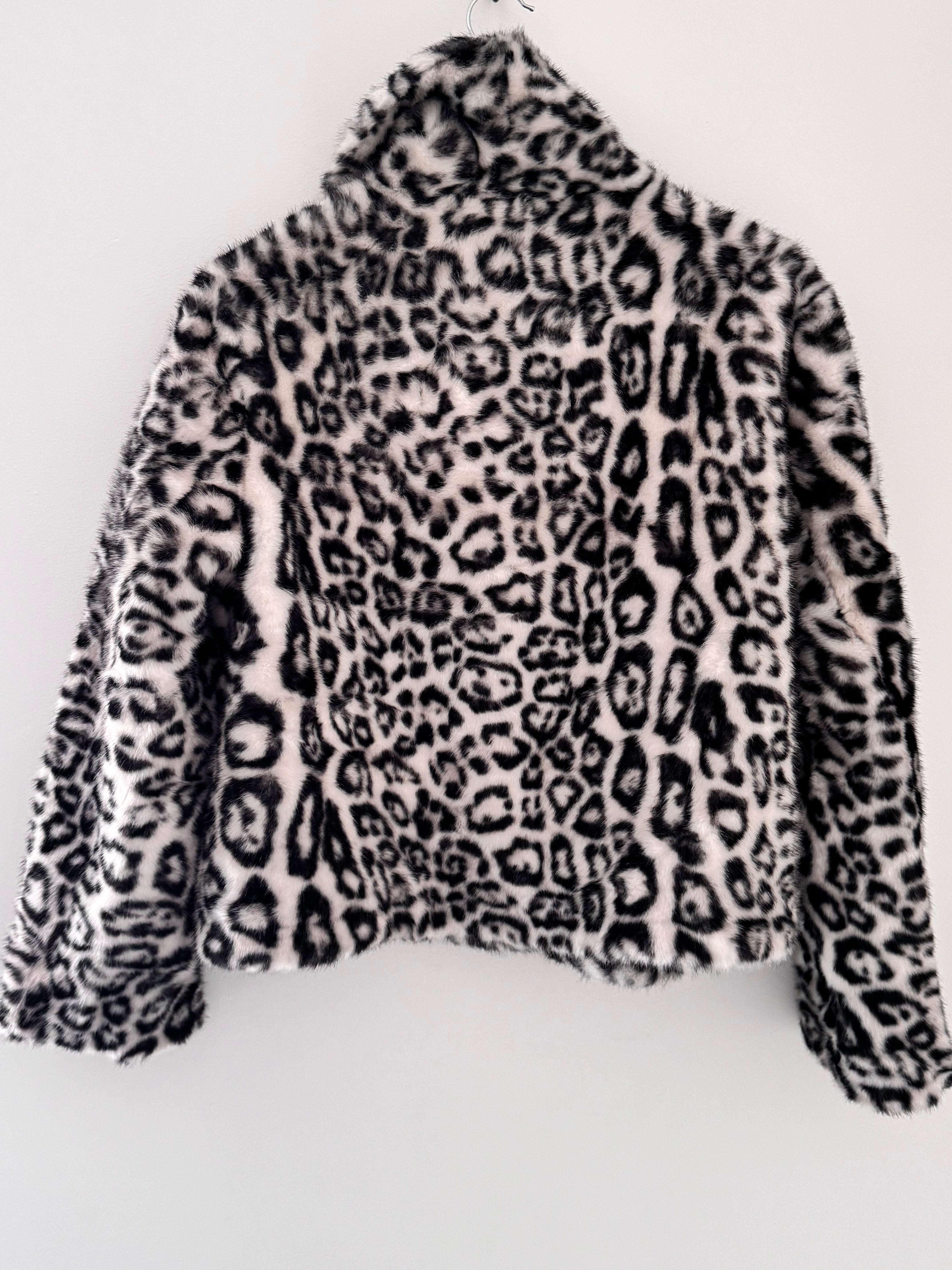 Snow Leopard Faux Fur Jacket