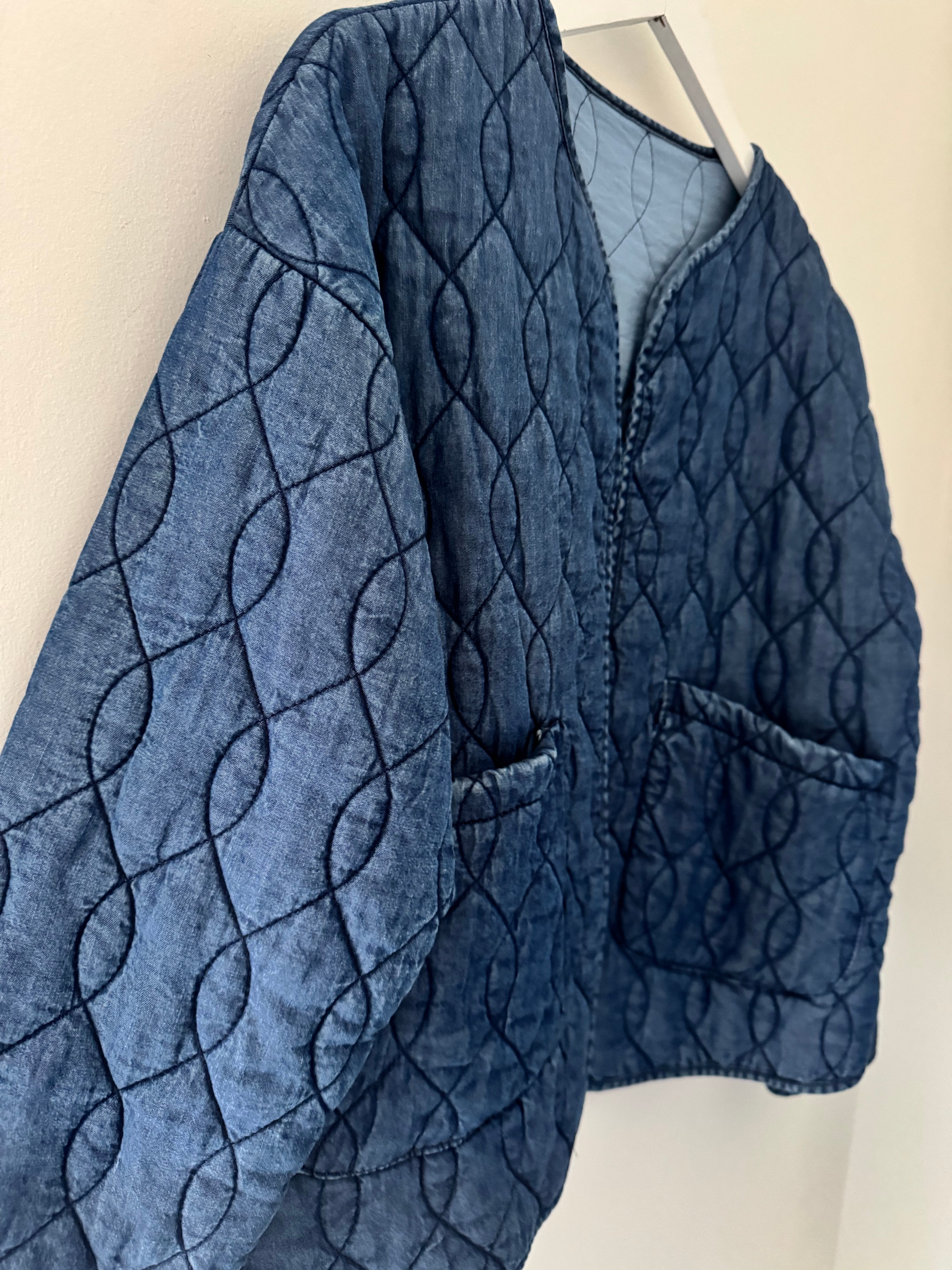 Quilted Jacket in Dark Denim