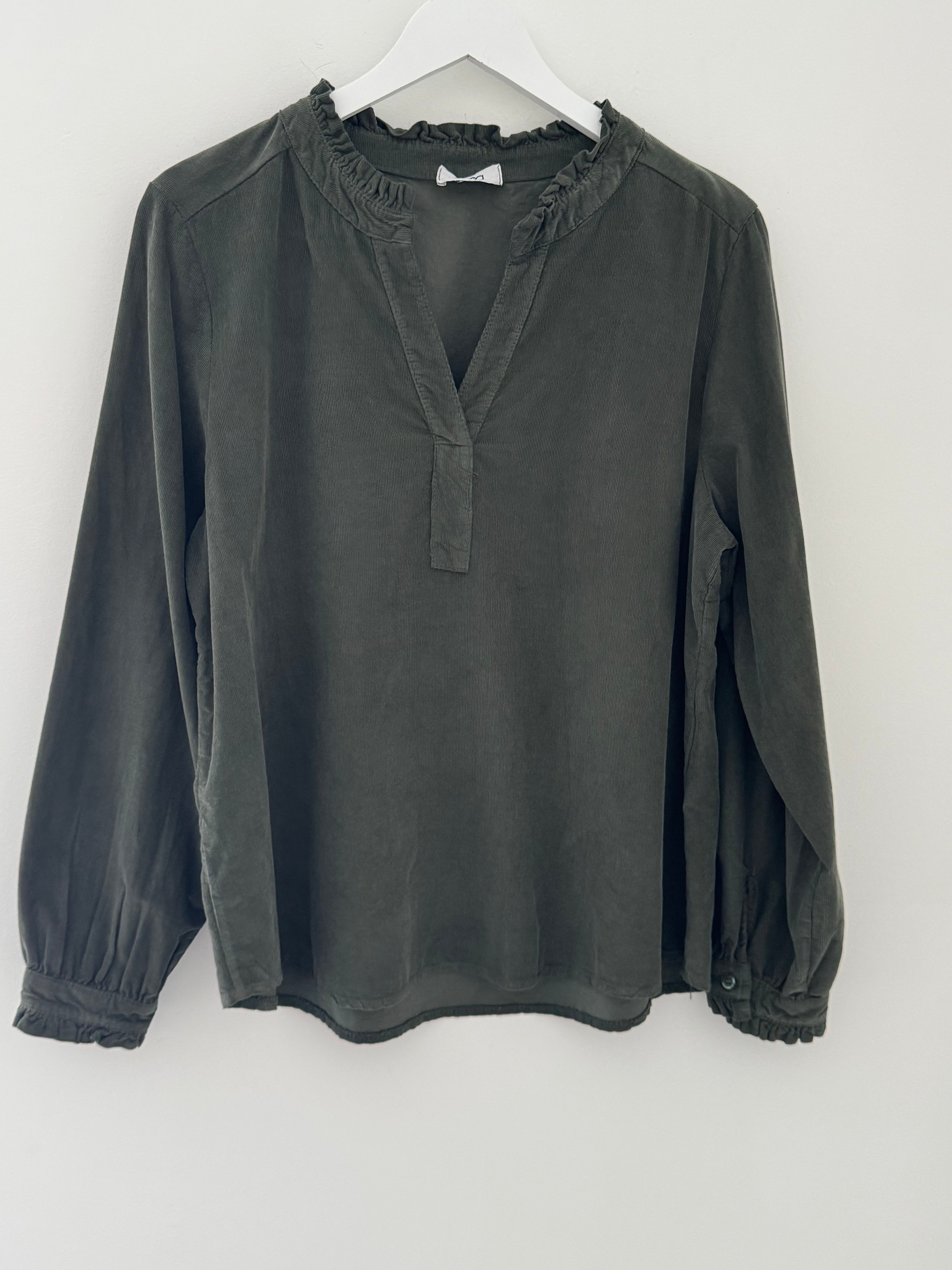 Soft Fine Cord Shirt in Khaki