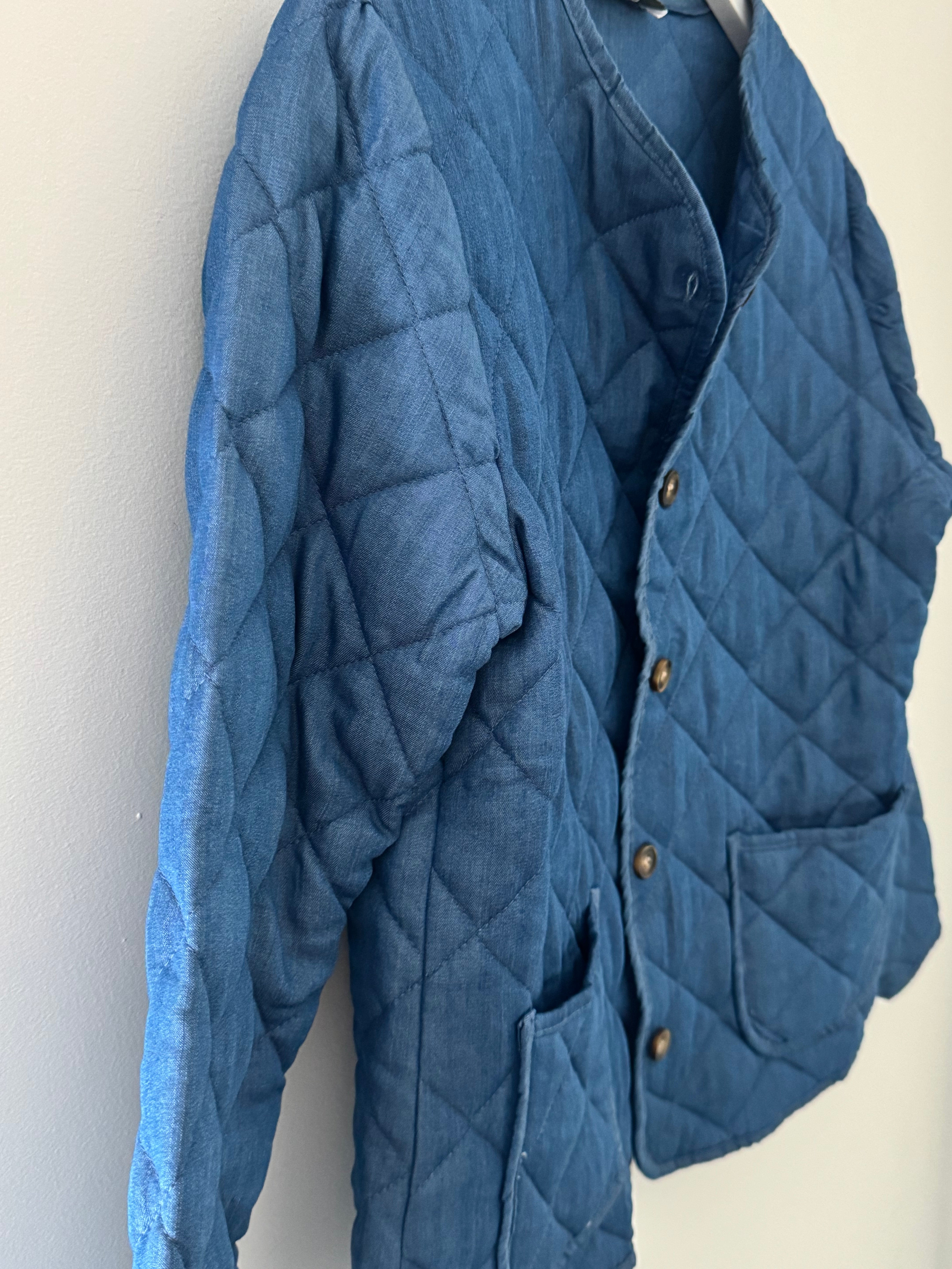 Quilted Jacket in Mid Denim