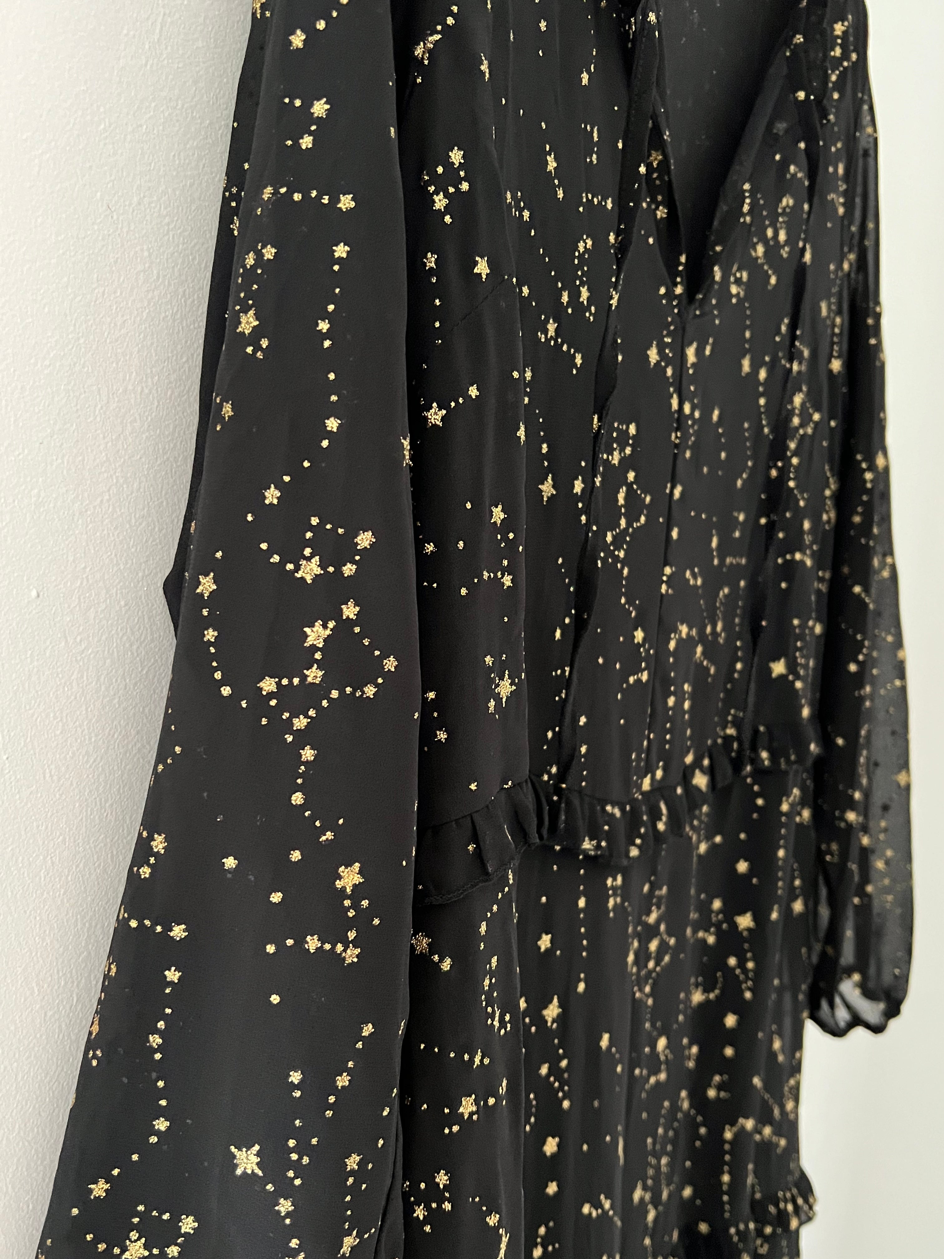Constellation Dress in Black & Gold
