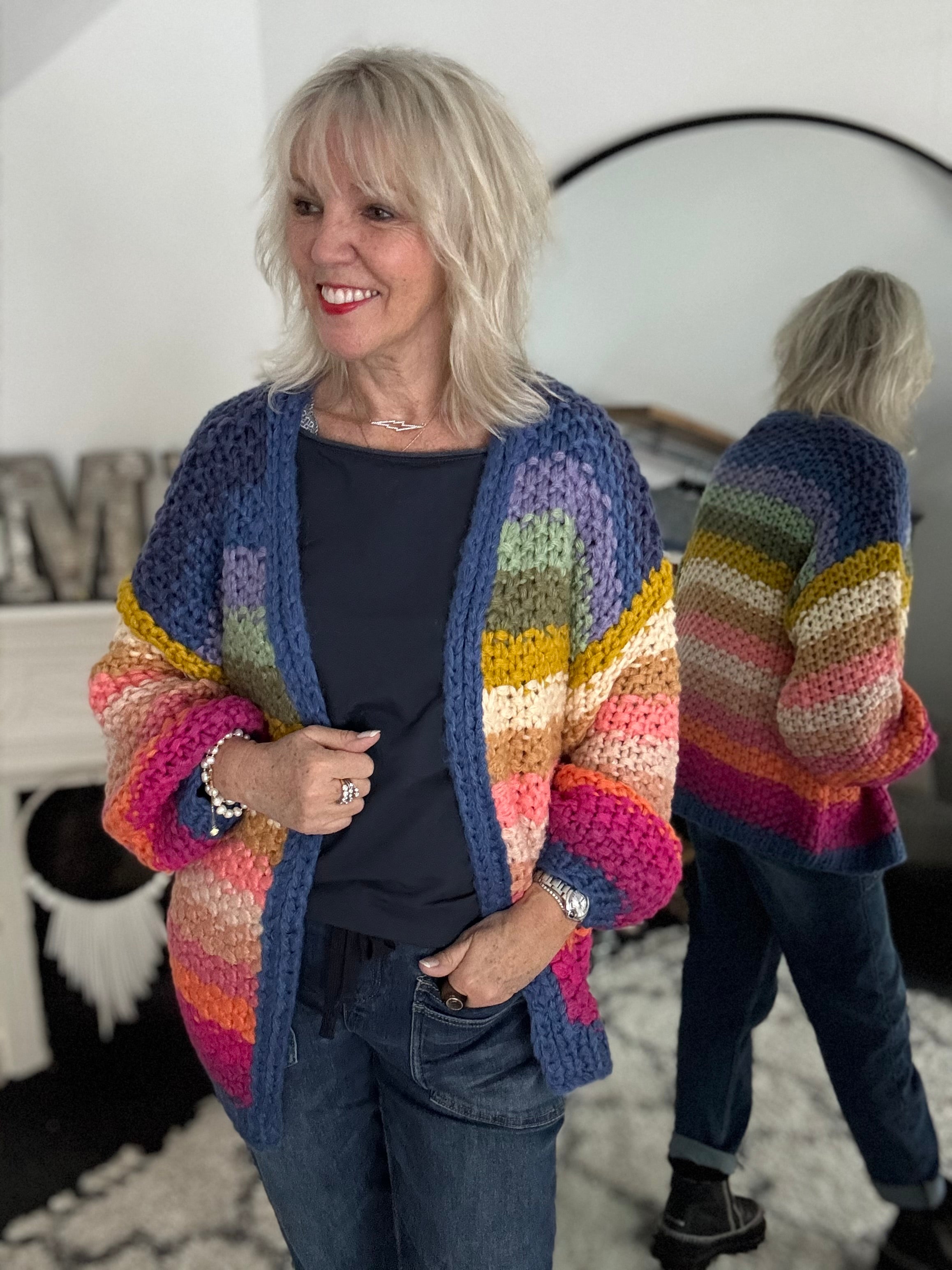 Handknitted Rainbow Cardigan