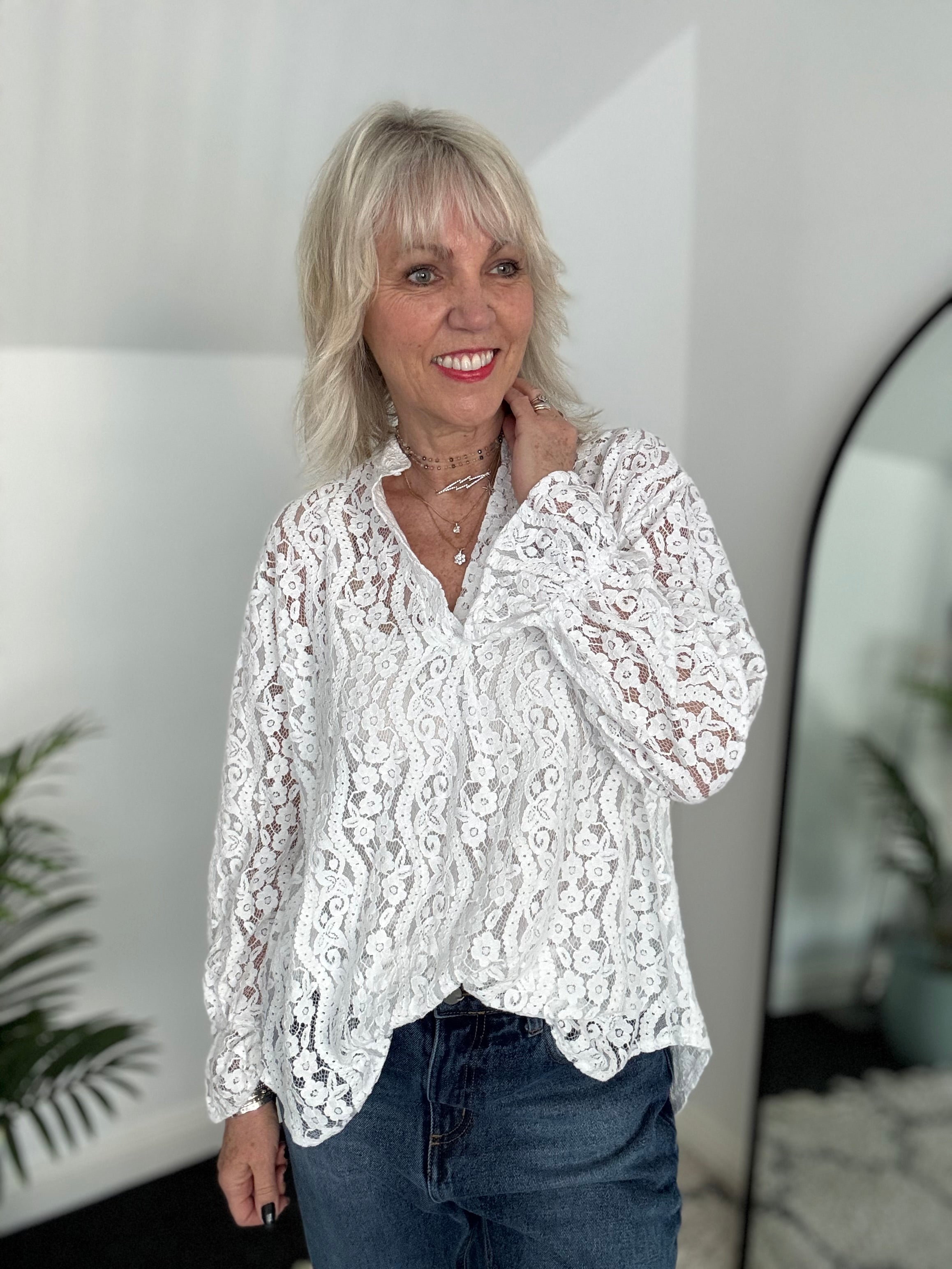 Lace Blouse in White