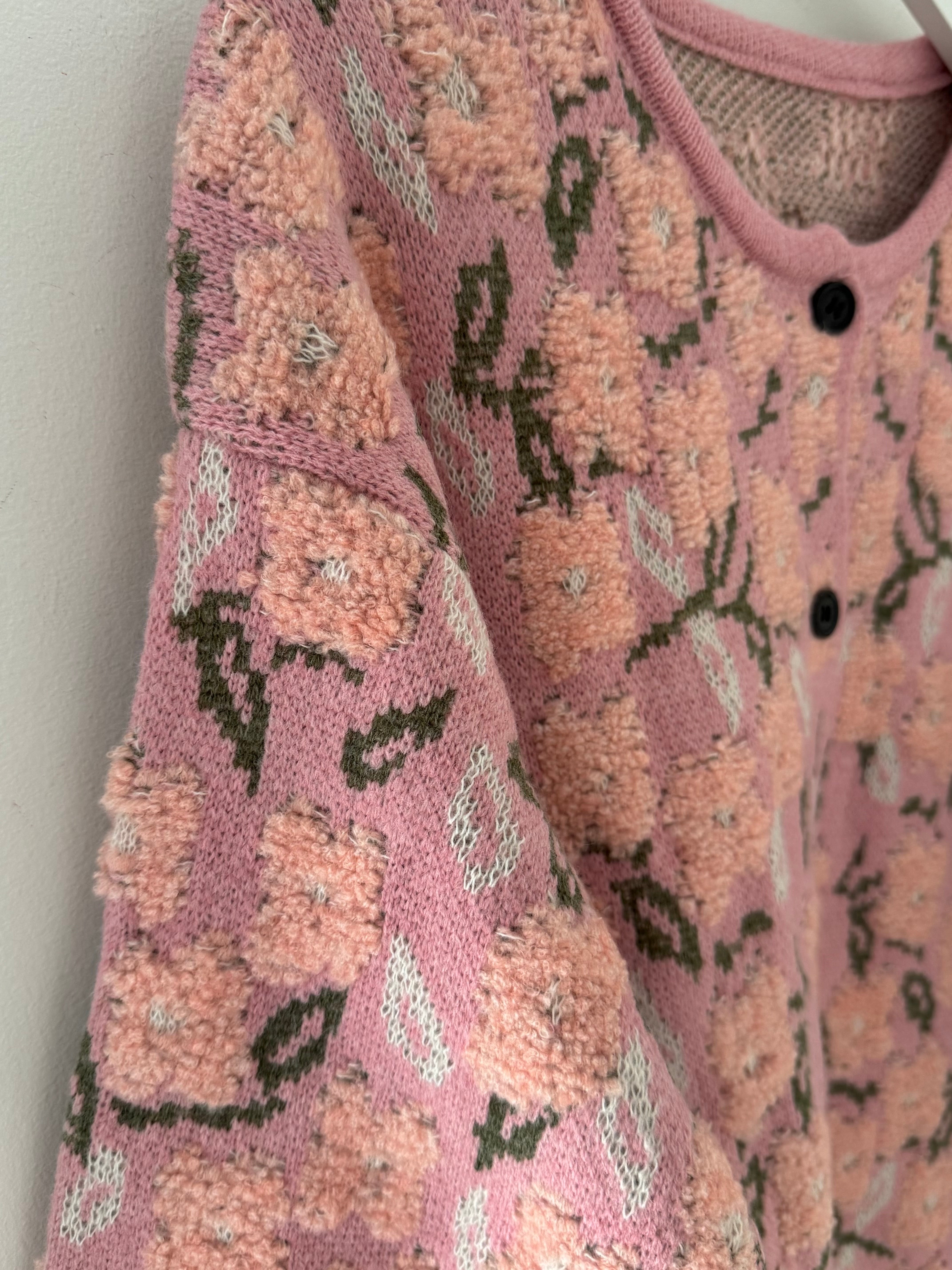 Soft Floral Cardi in Shades of Pink
