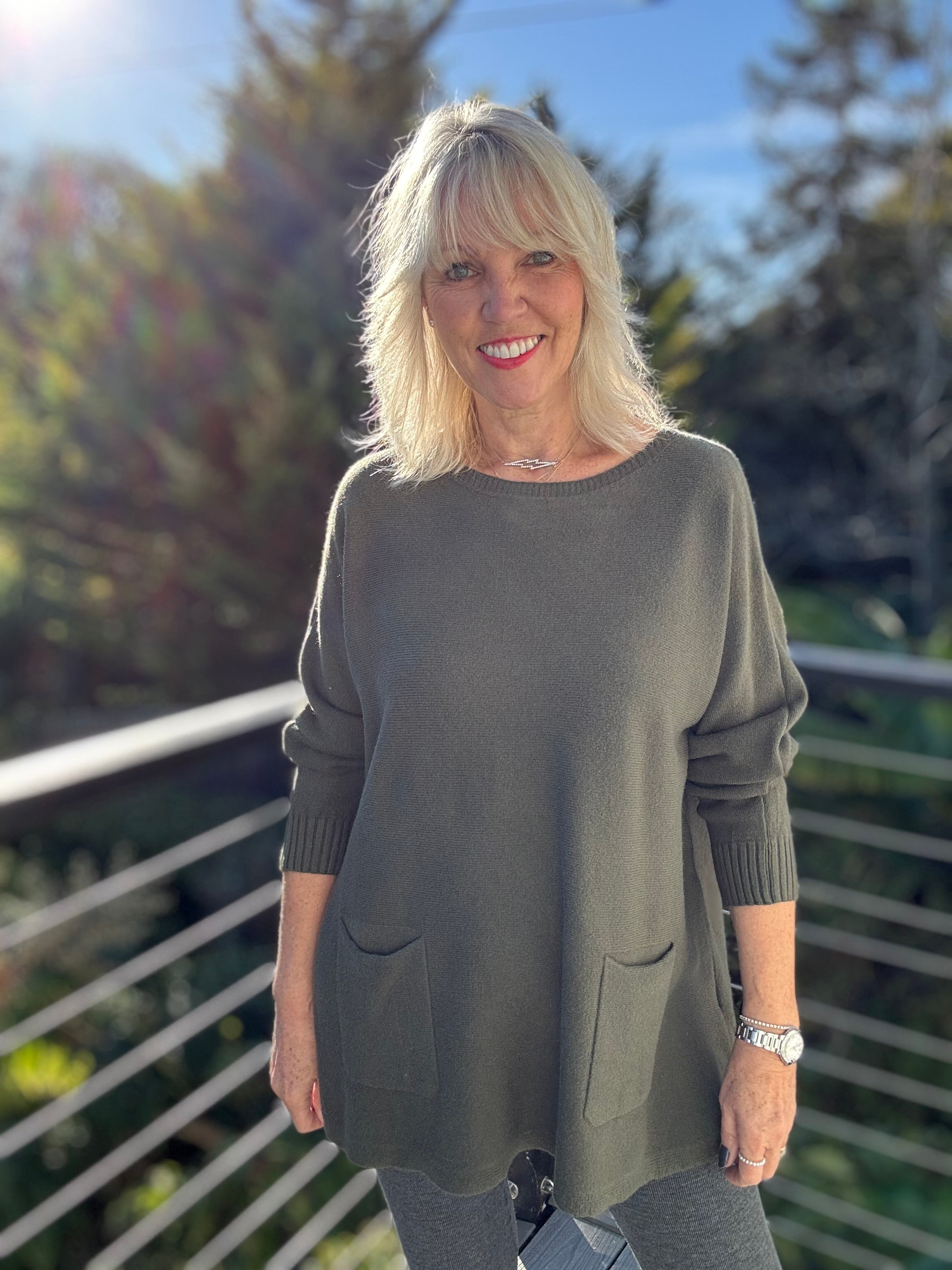 Pocket Jumper in Deep Khaki