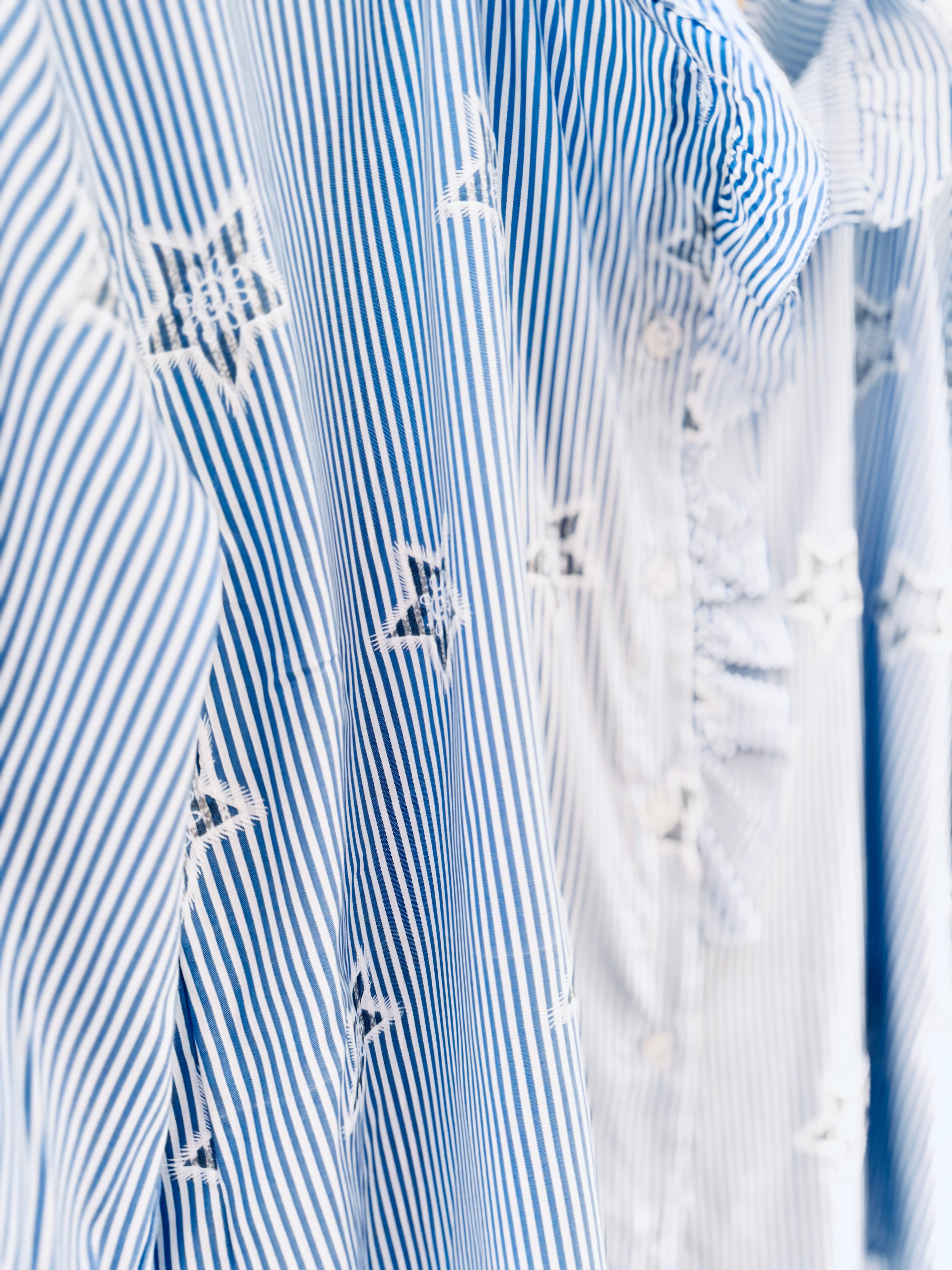 Crisp Blue & White Stripe Shirt with Stars