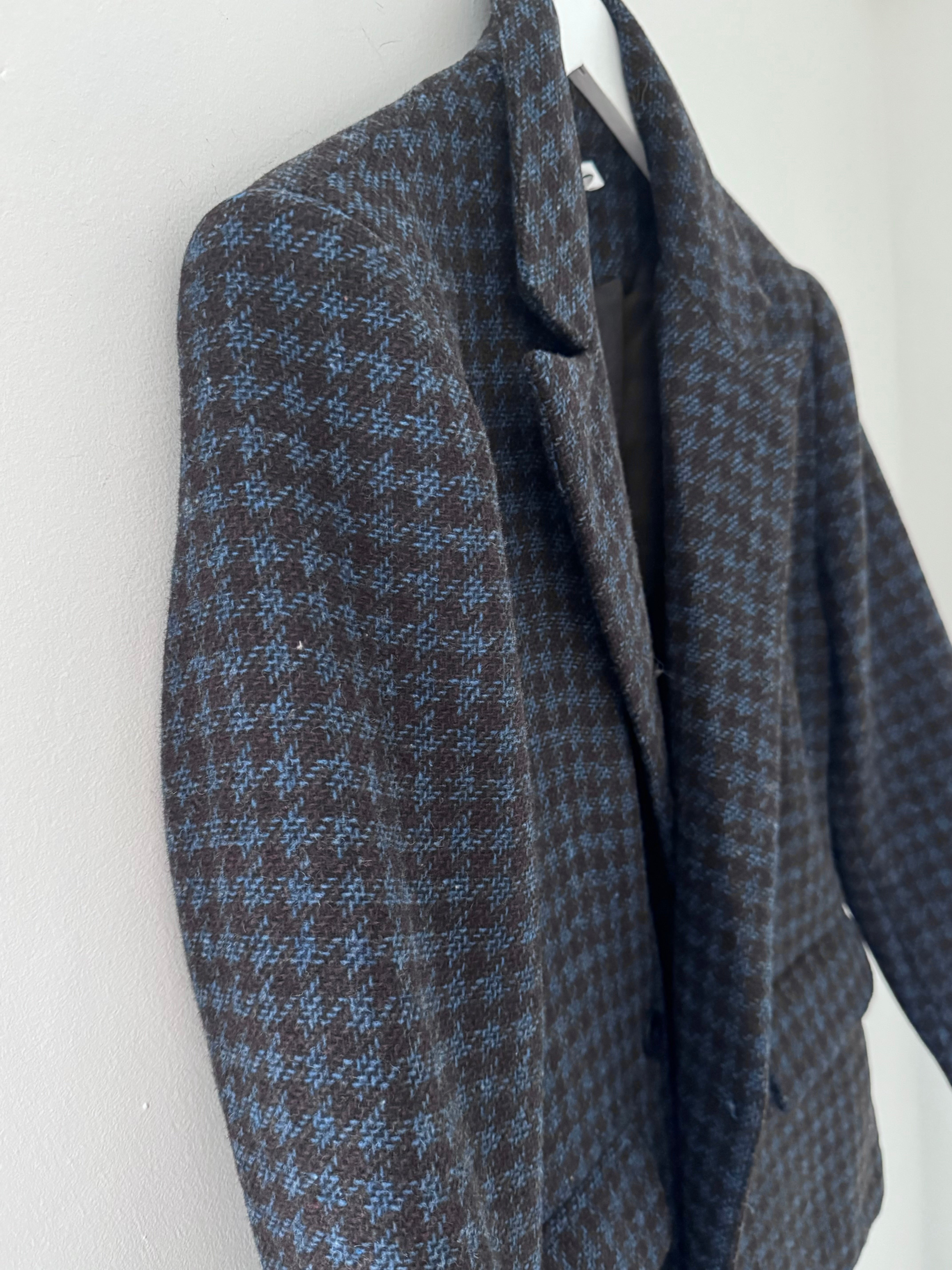 Luxe Tweed Jacket in Chocolate & Blue