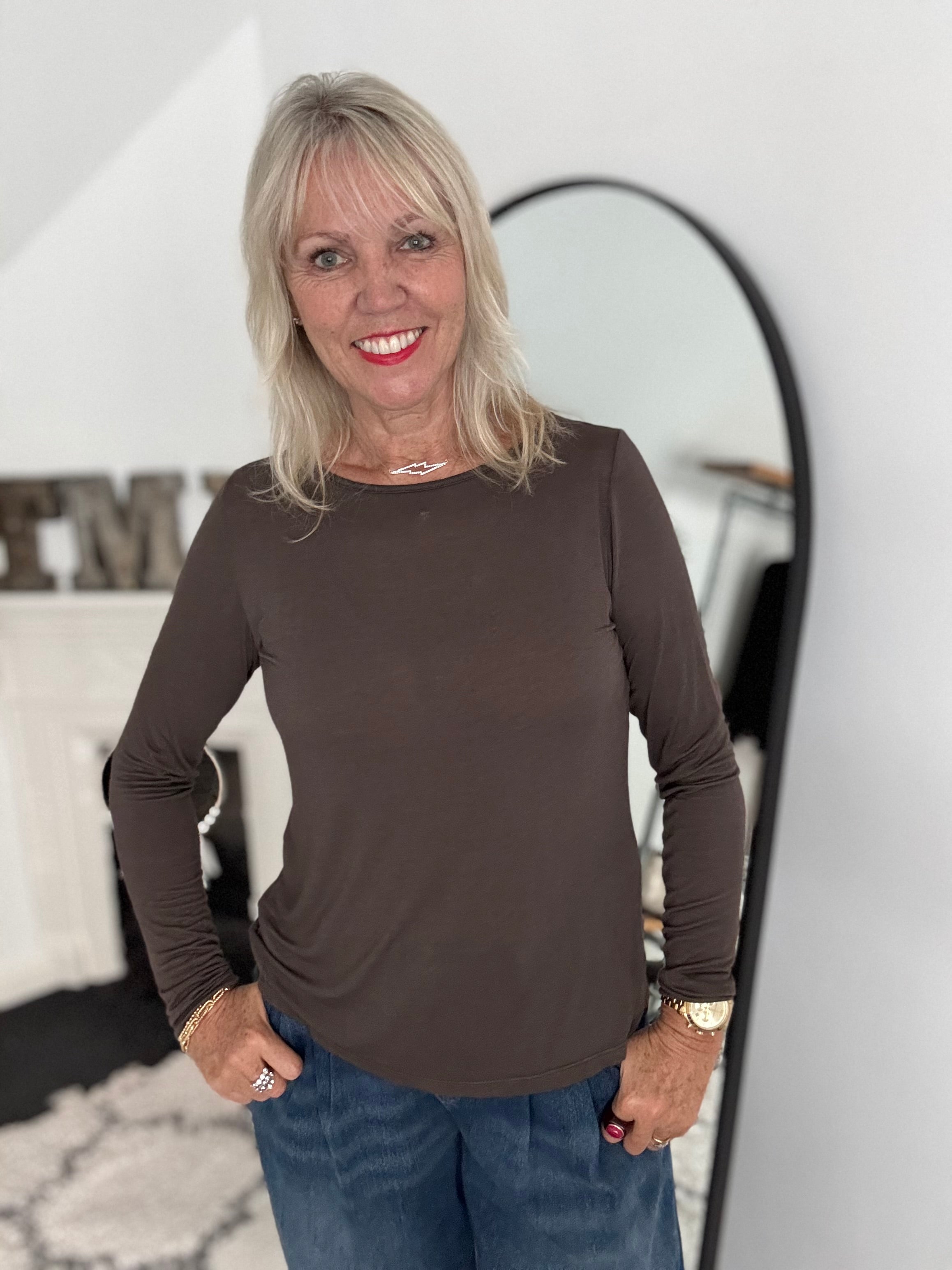 Ultrasoft Cashmere Blend Base Layer in Cocoa