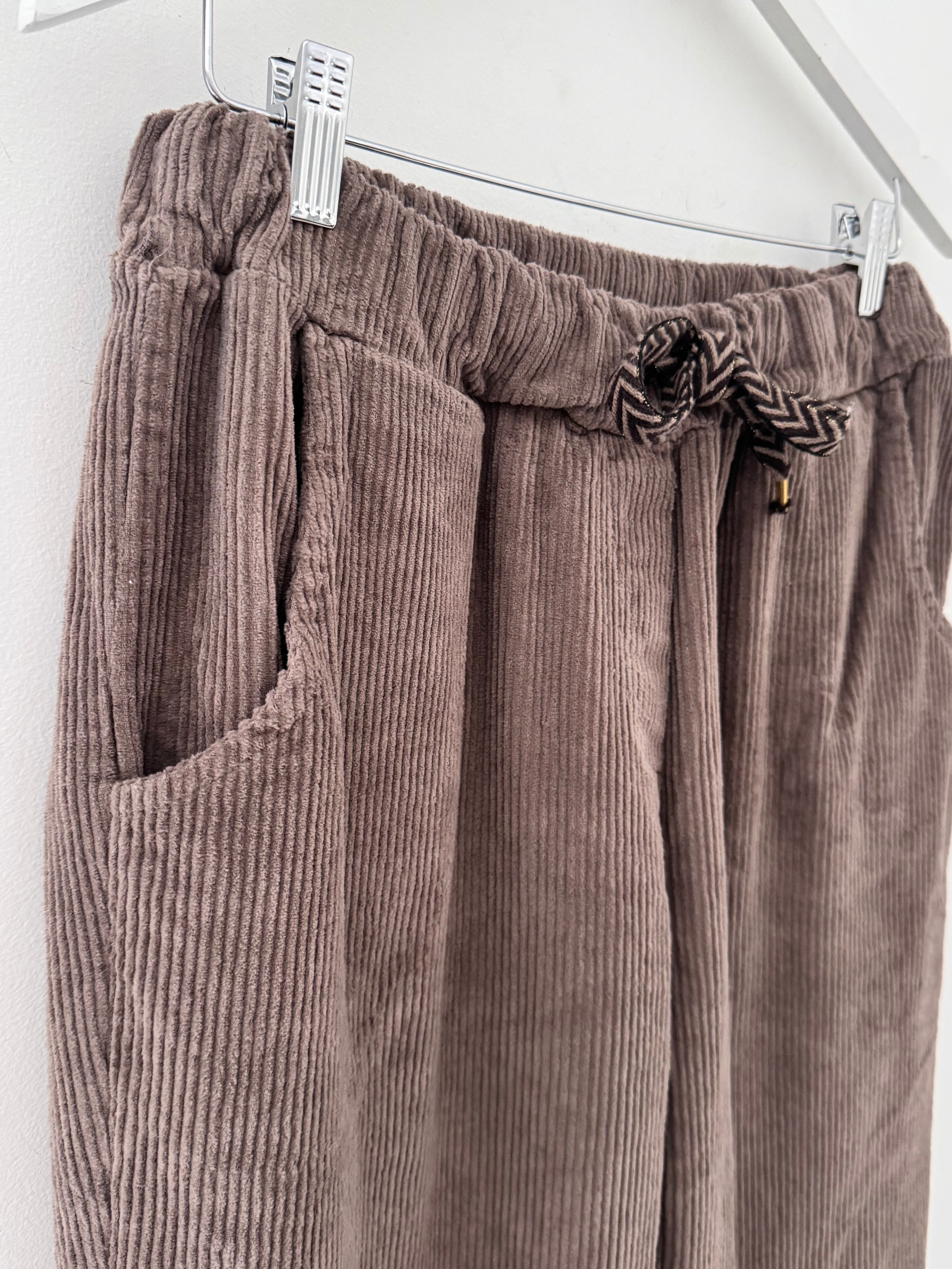 Luxe Cord Joggers in Mocha