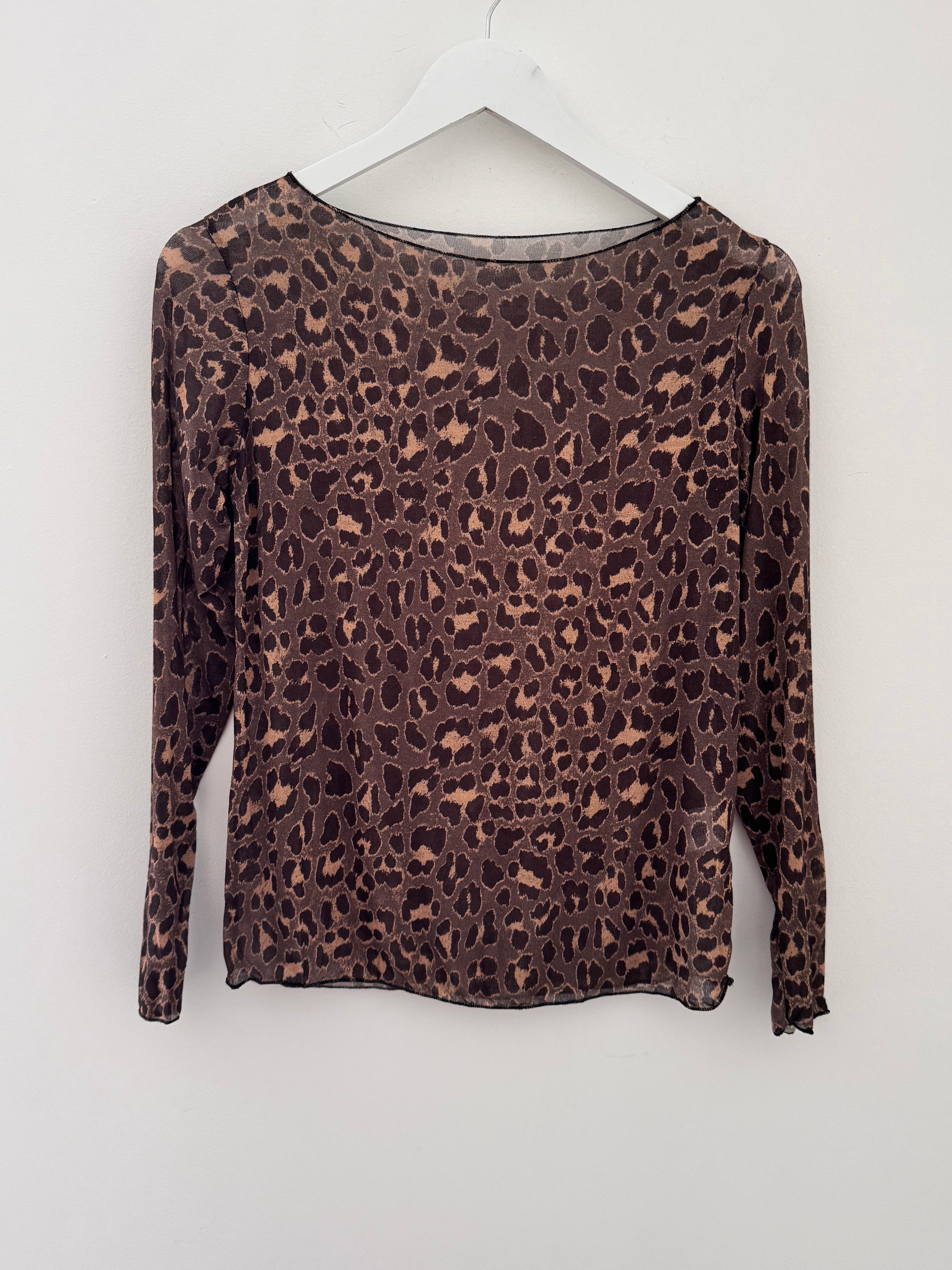 Ultrasoft Cashmere Blend Base Layer in Choco Leopard