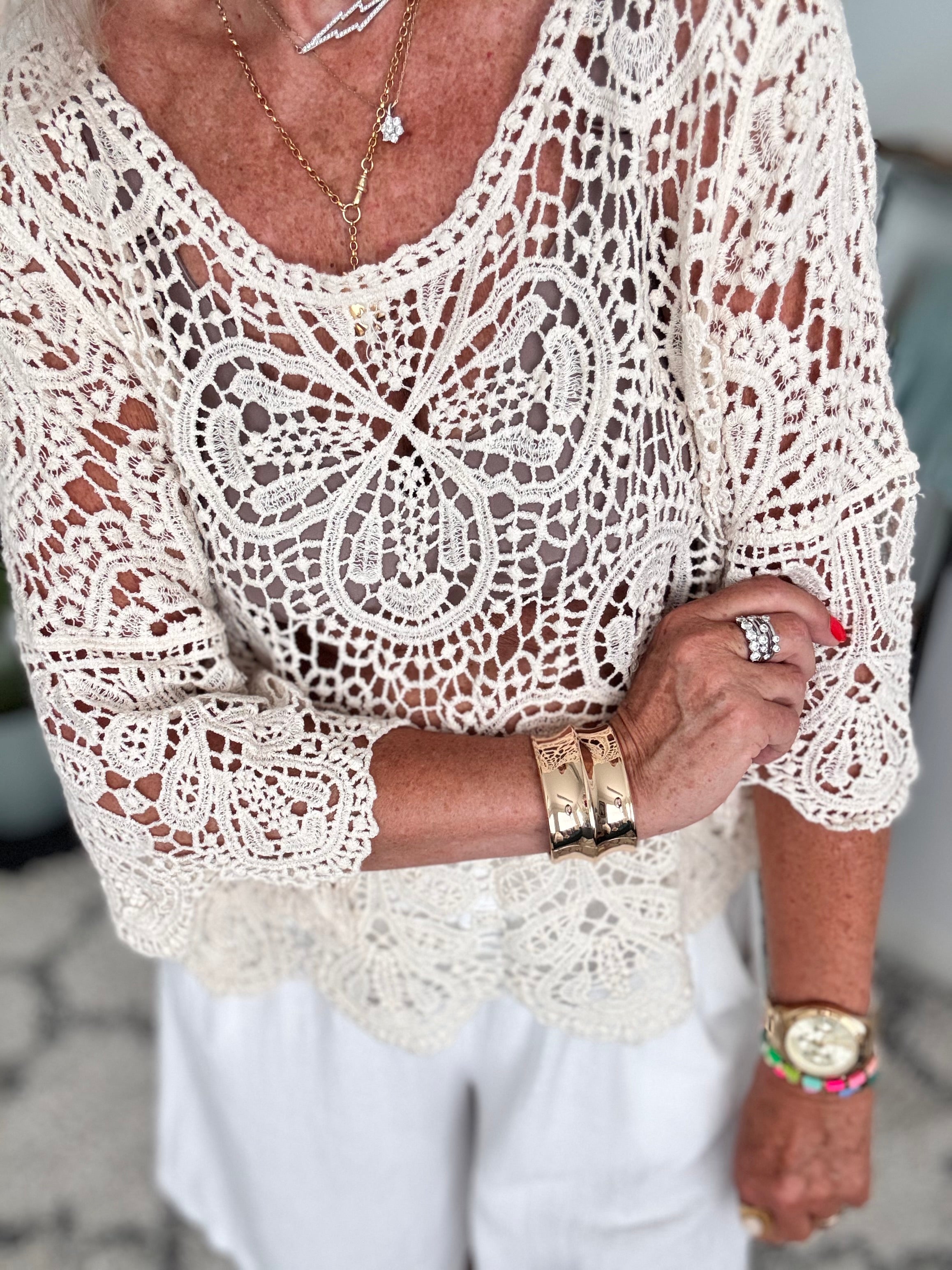 Crochet Top in Ecru