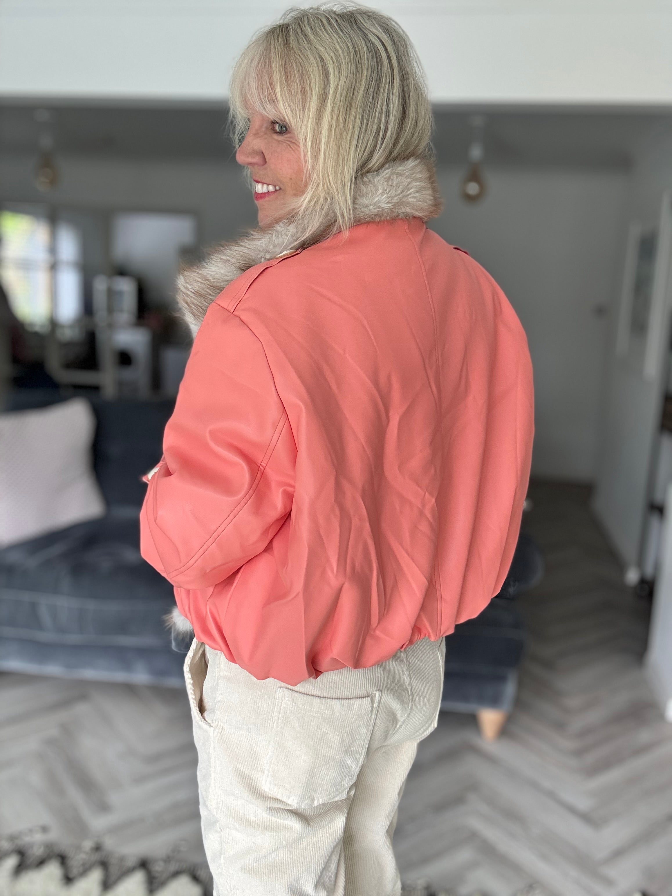 Reversible Faux Fur & Leather Jacket