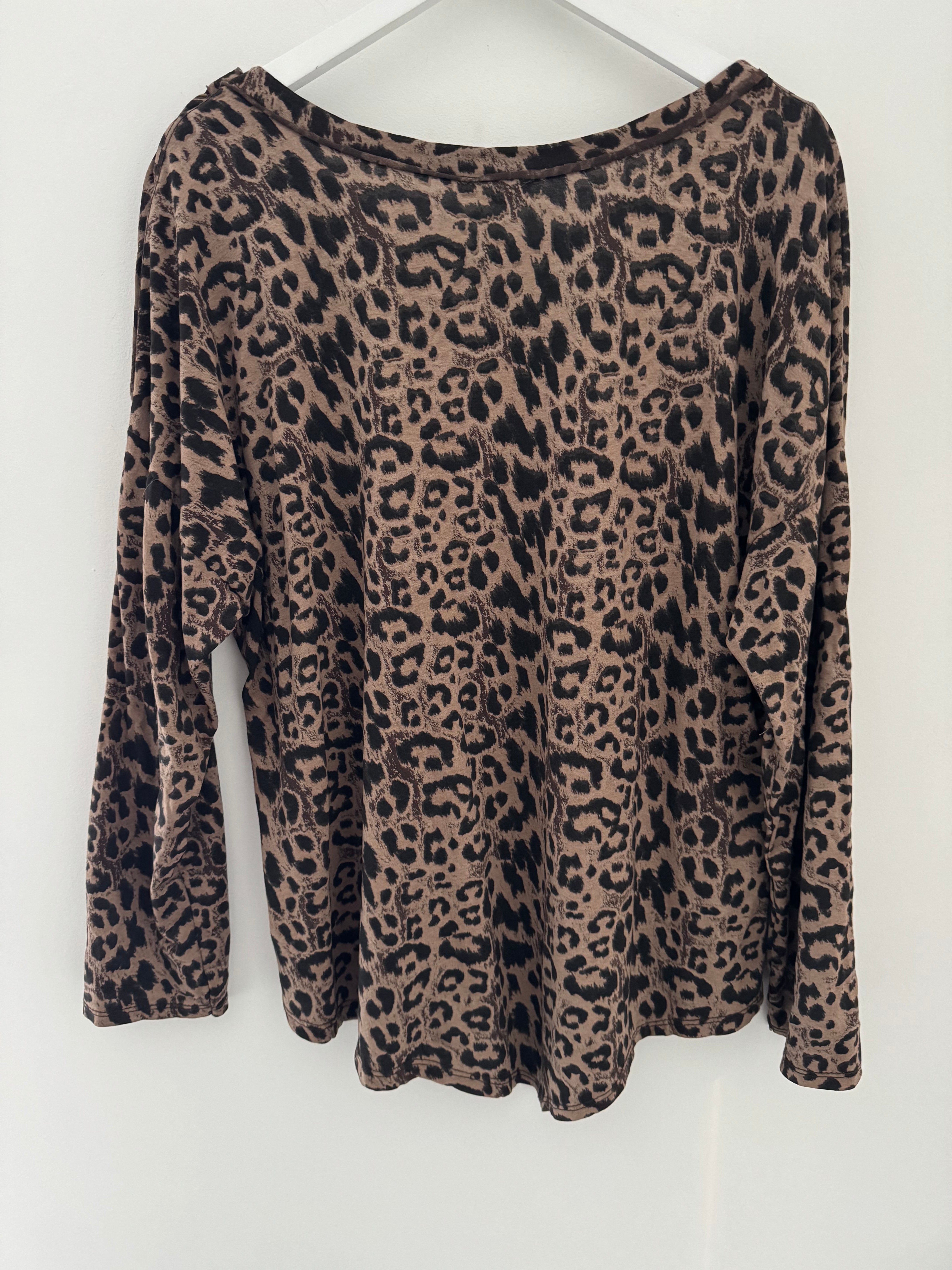 Leopard Print Cotton Top in Tan