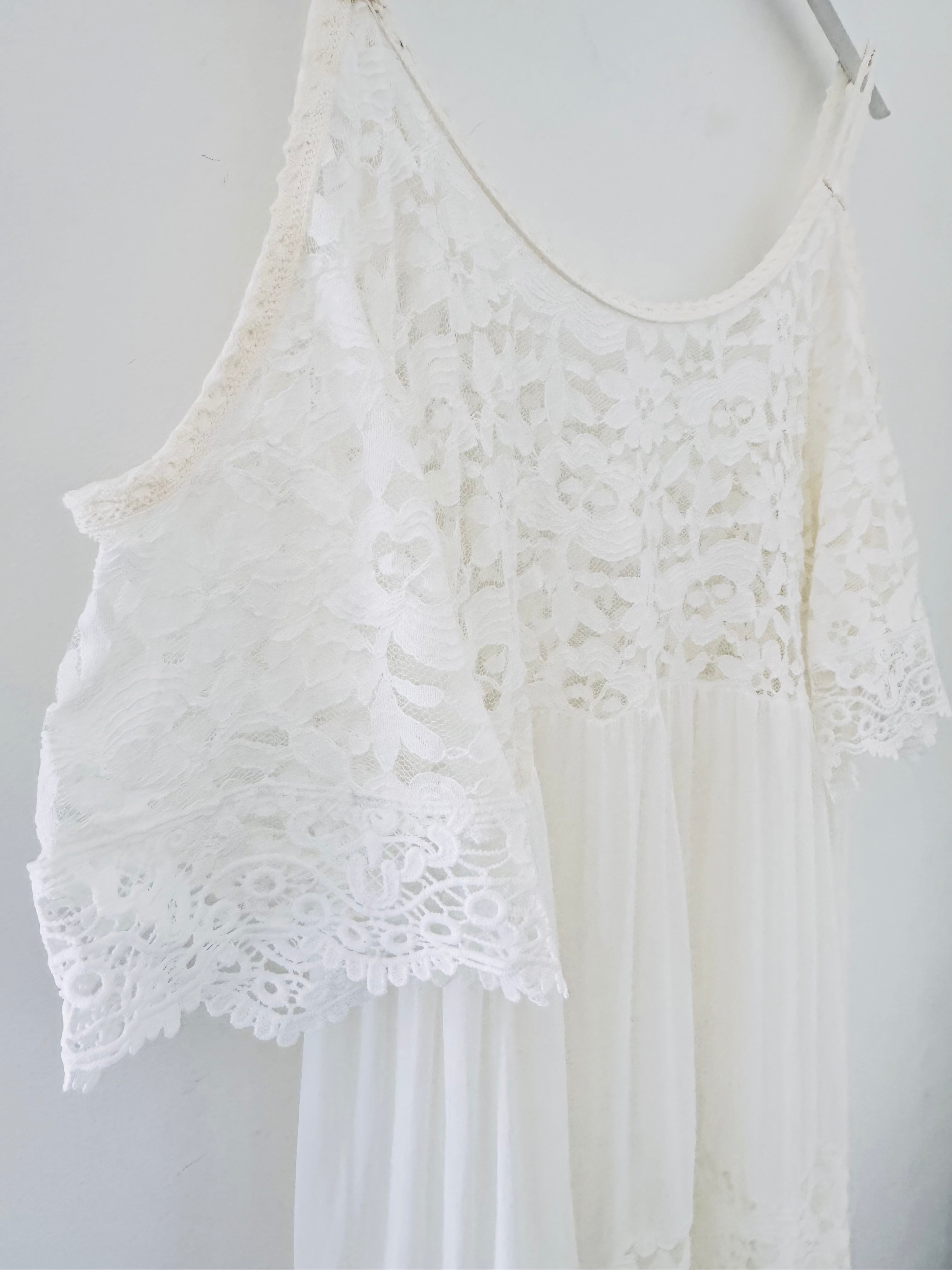 Cotton & Lace Beach Dress in White