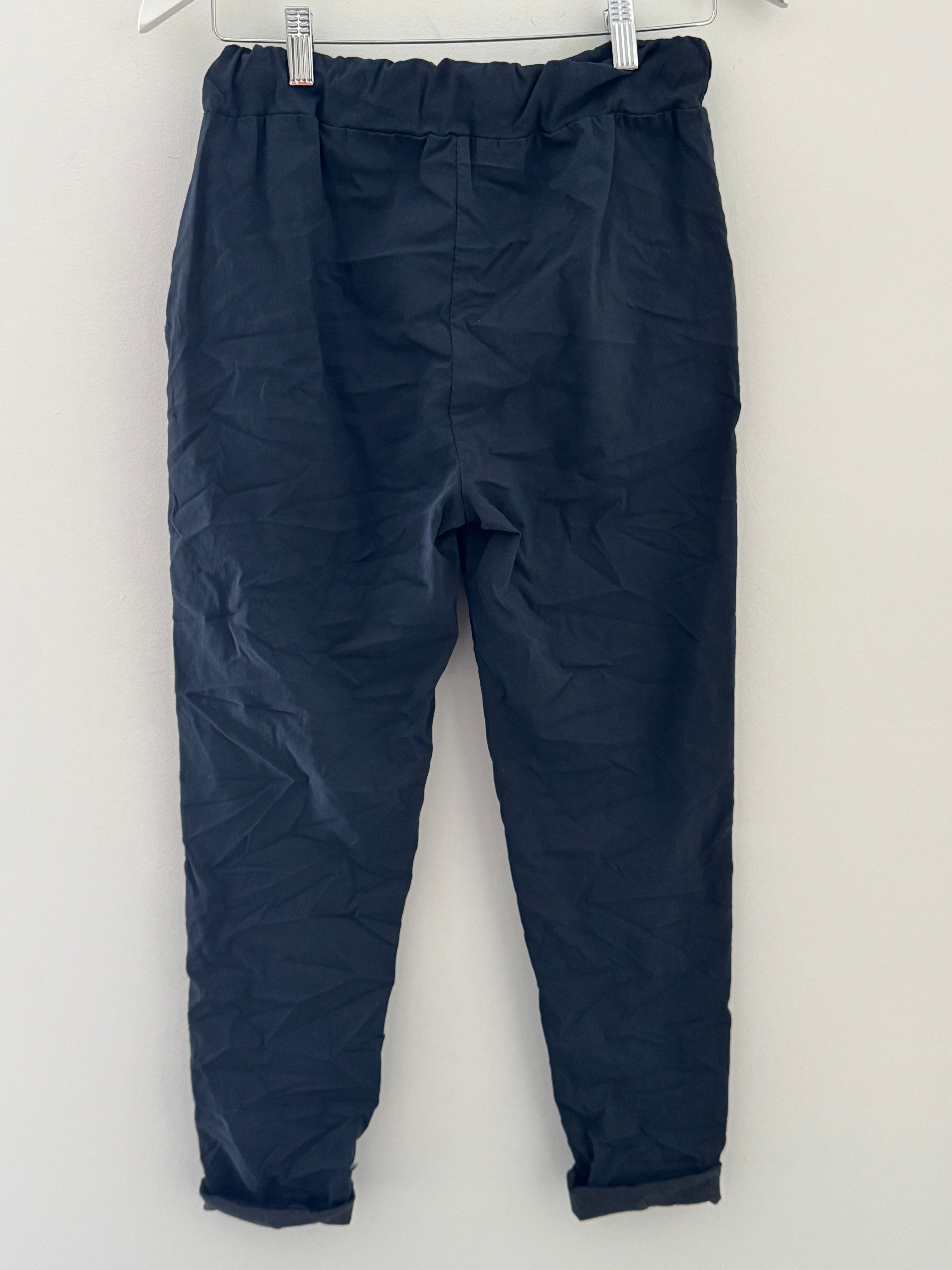 Super Stretch Joggers with Sparkly Tie in Ink