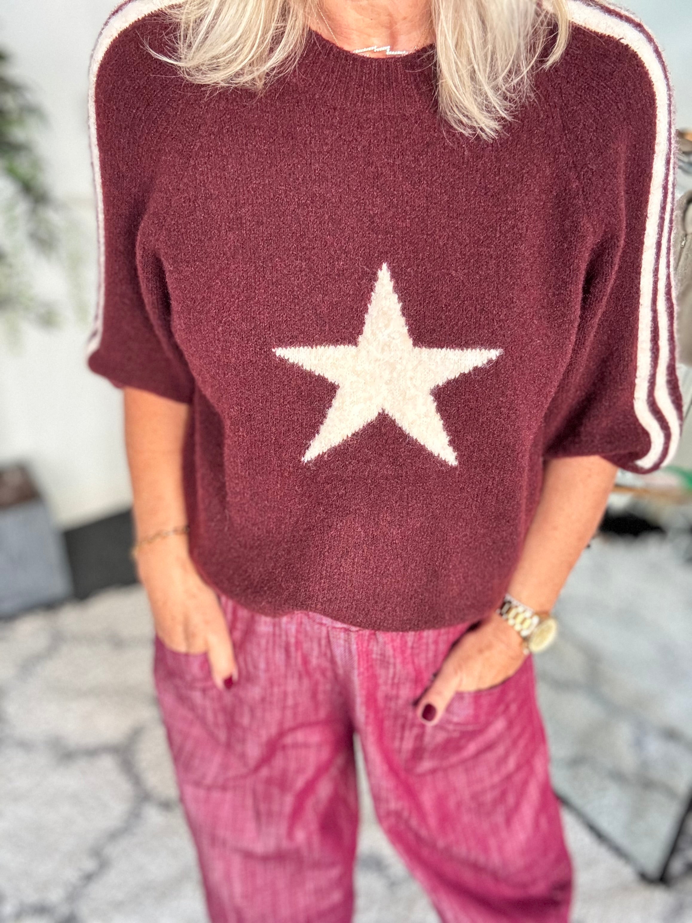 Star & Stripes Jumper in Plum