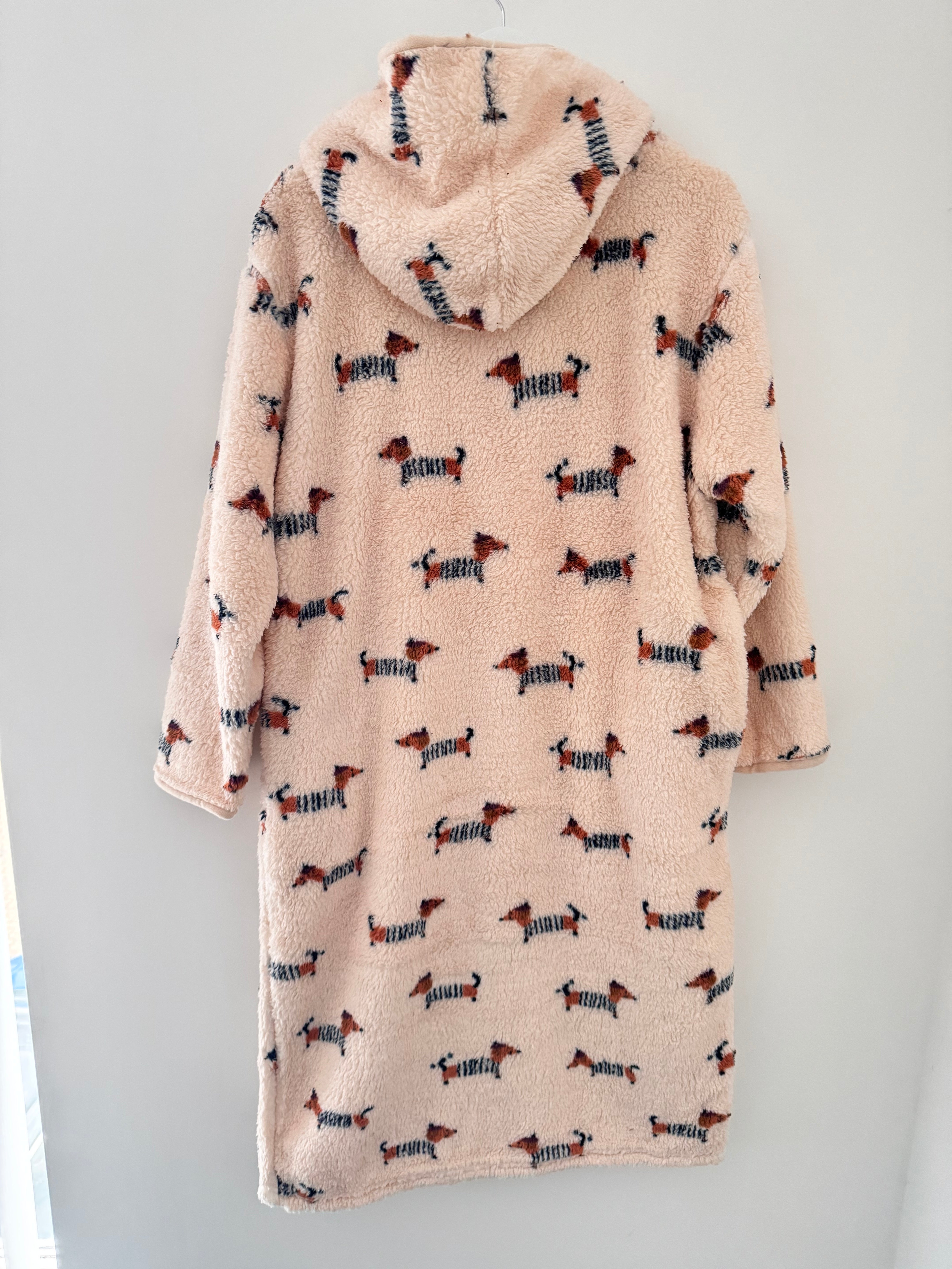 Sausage Dog Zipped Fleece Hooded Loungewear