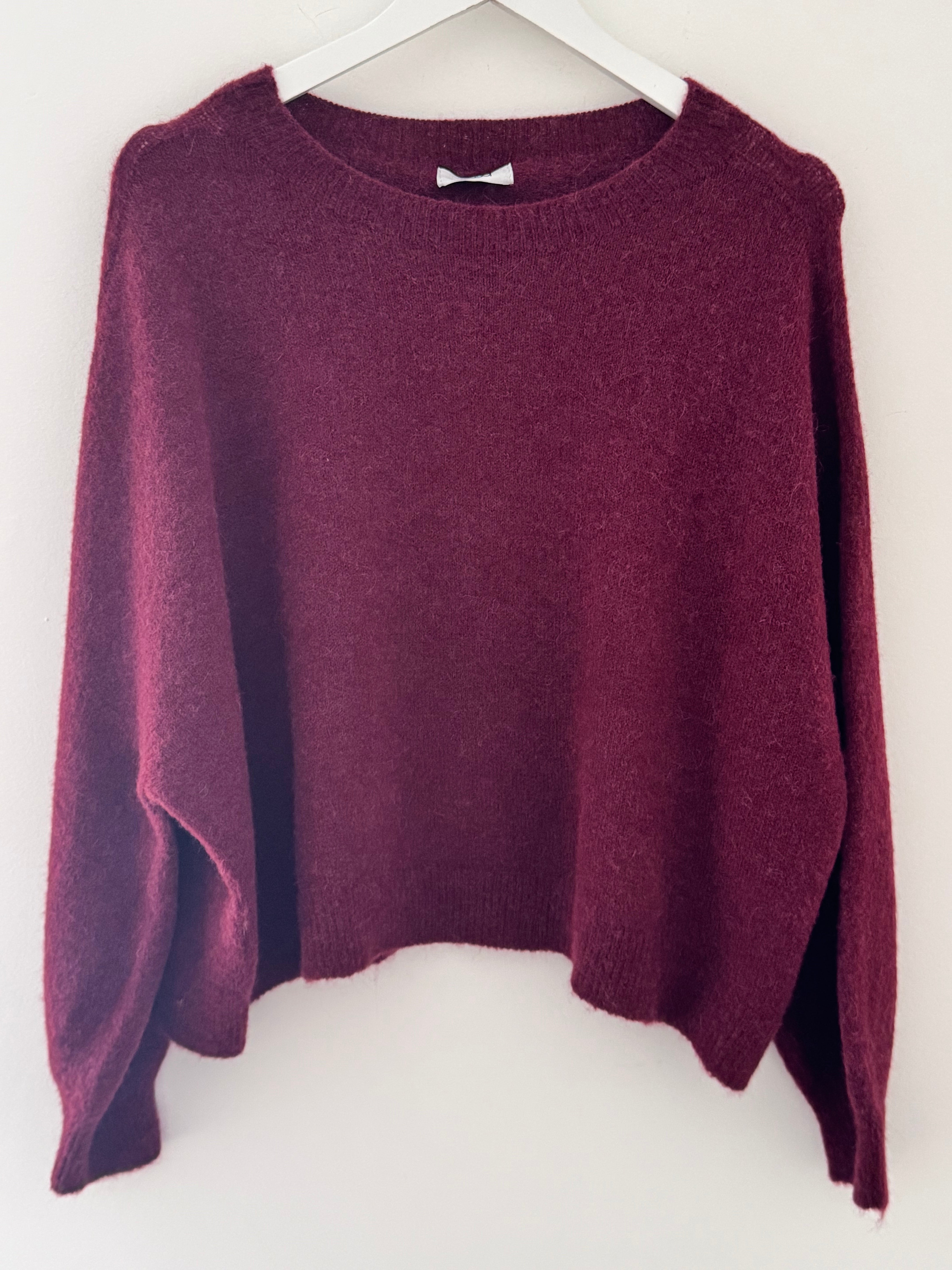 Luxe Slouchy Alpaca Jumper in Berry