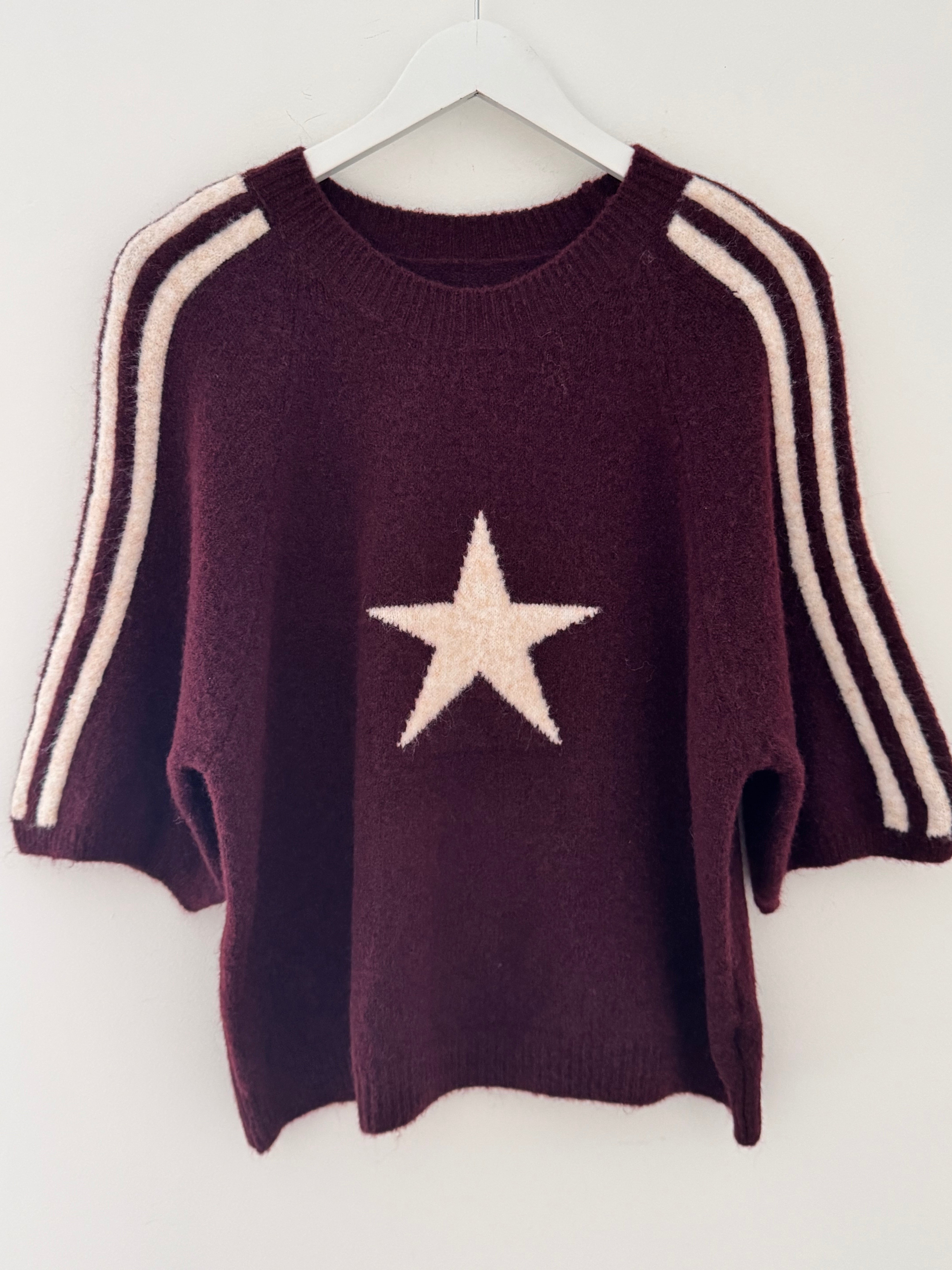Star & Stripes Jumper in Plum