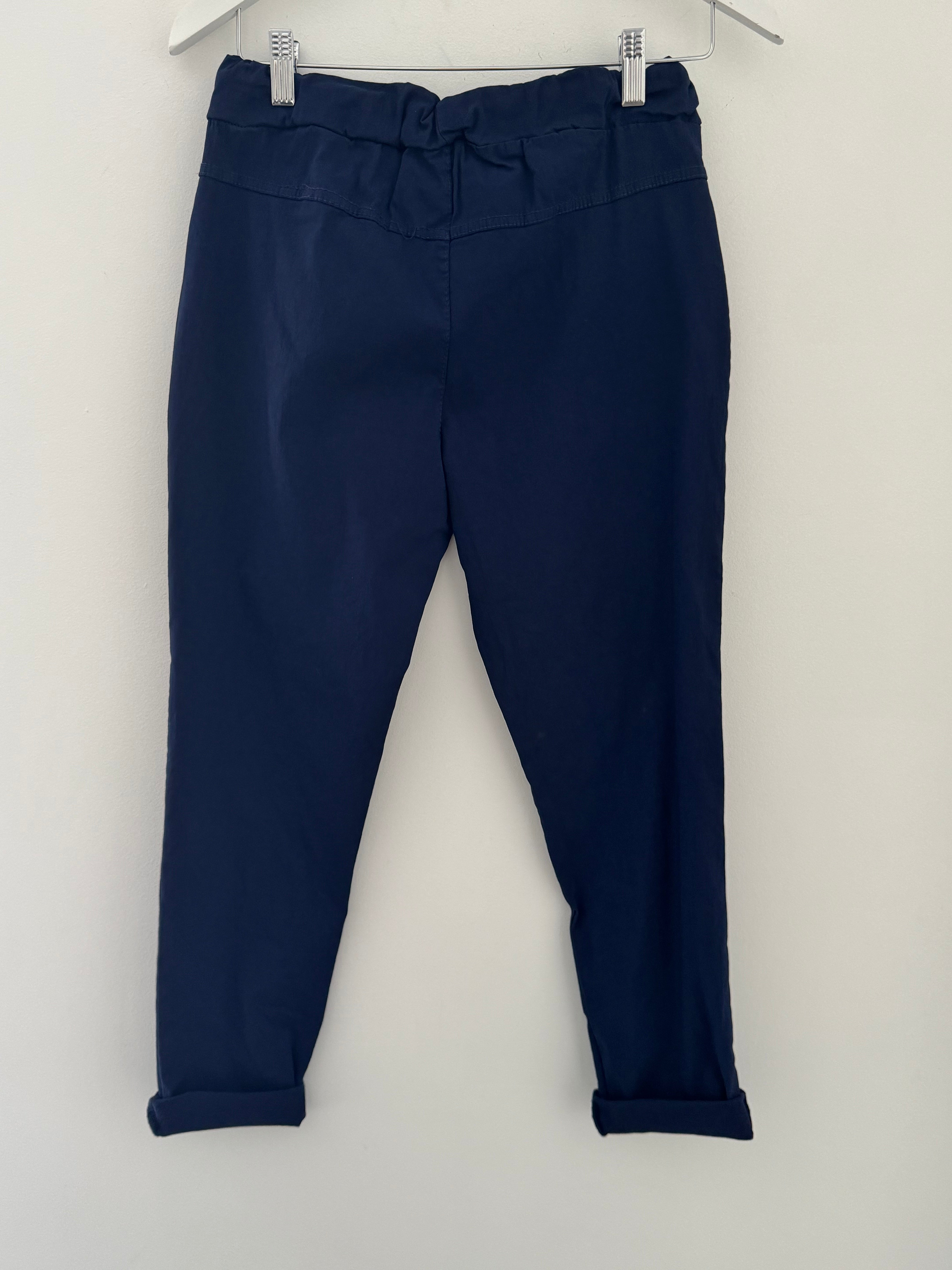 Slimfit Stretch Cotton Joggers in Navy