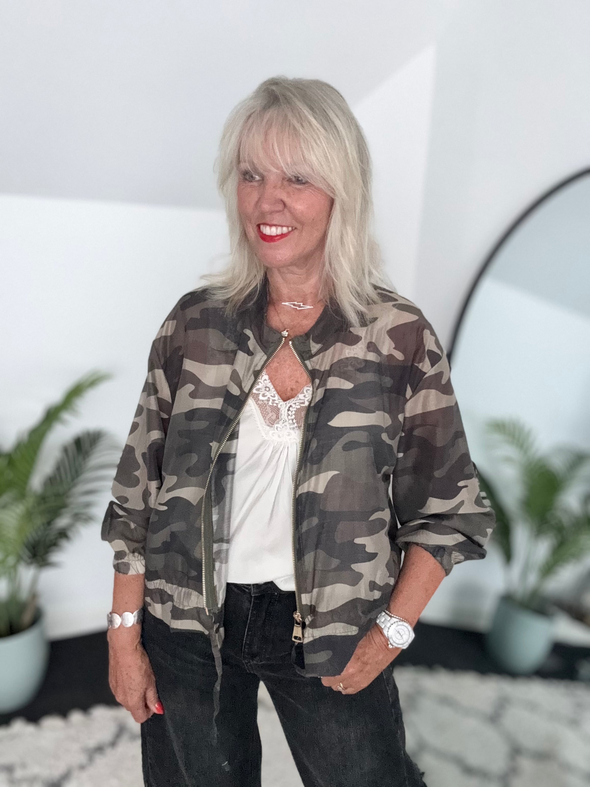 Lightweight Bomber Jacket in Camo