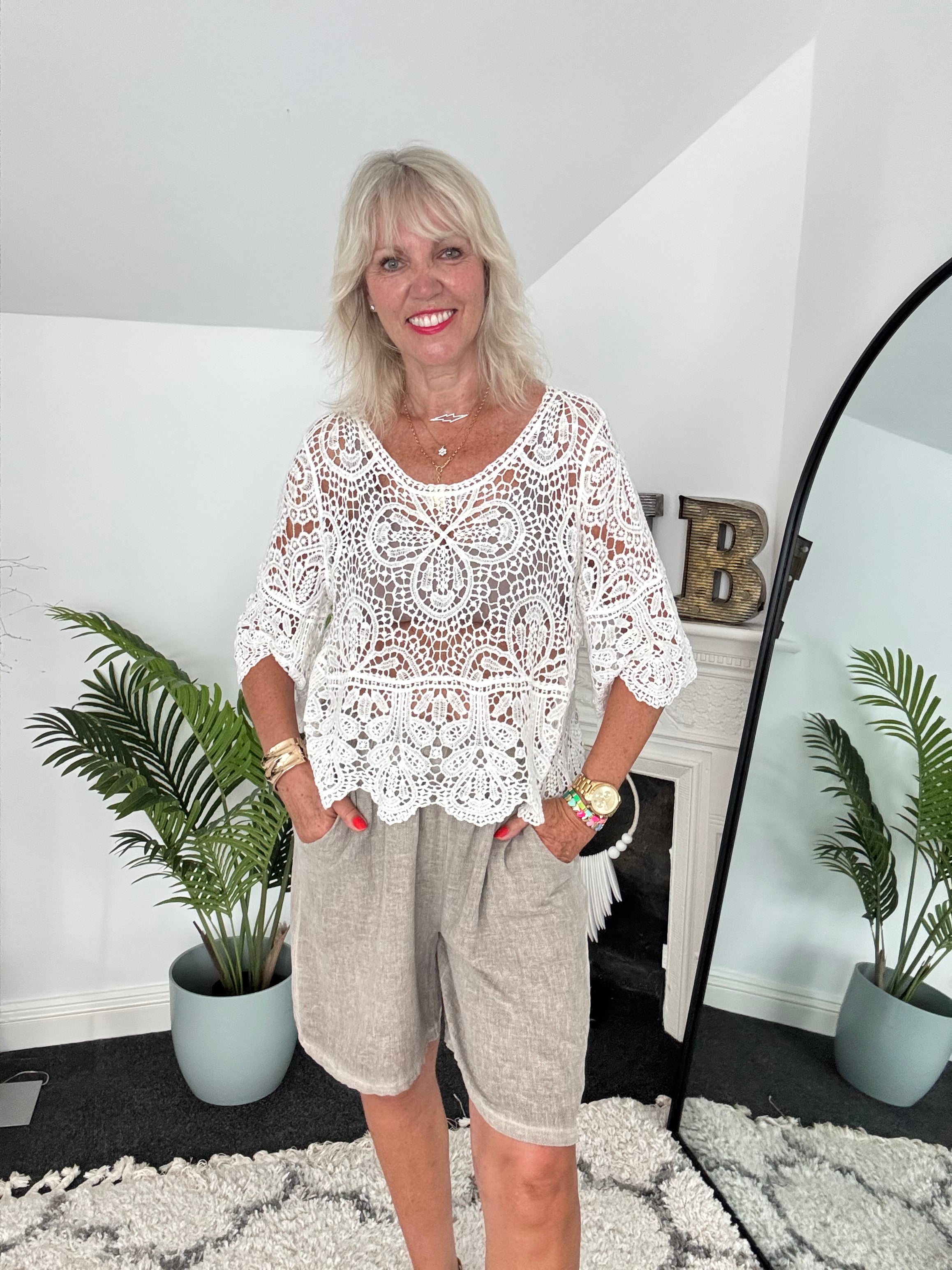 Crochet Top in Ivory