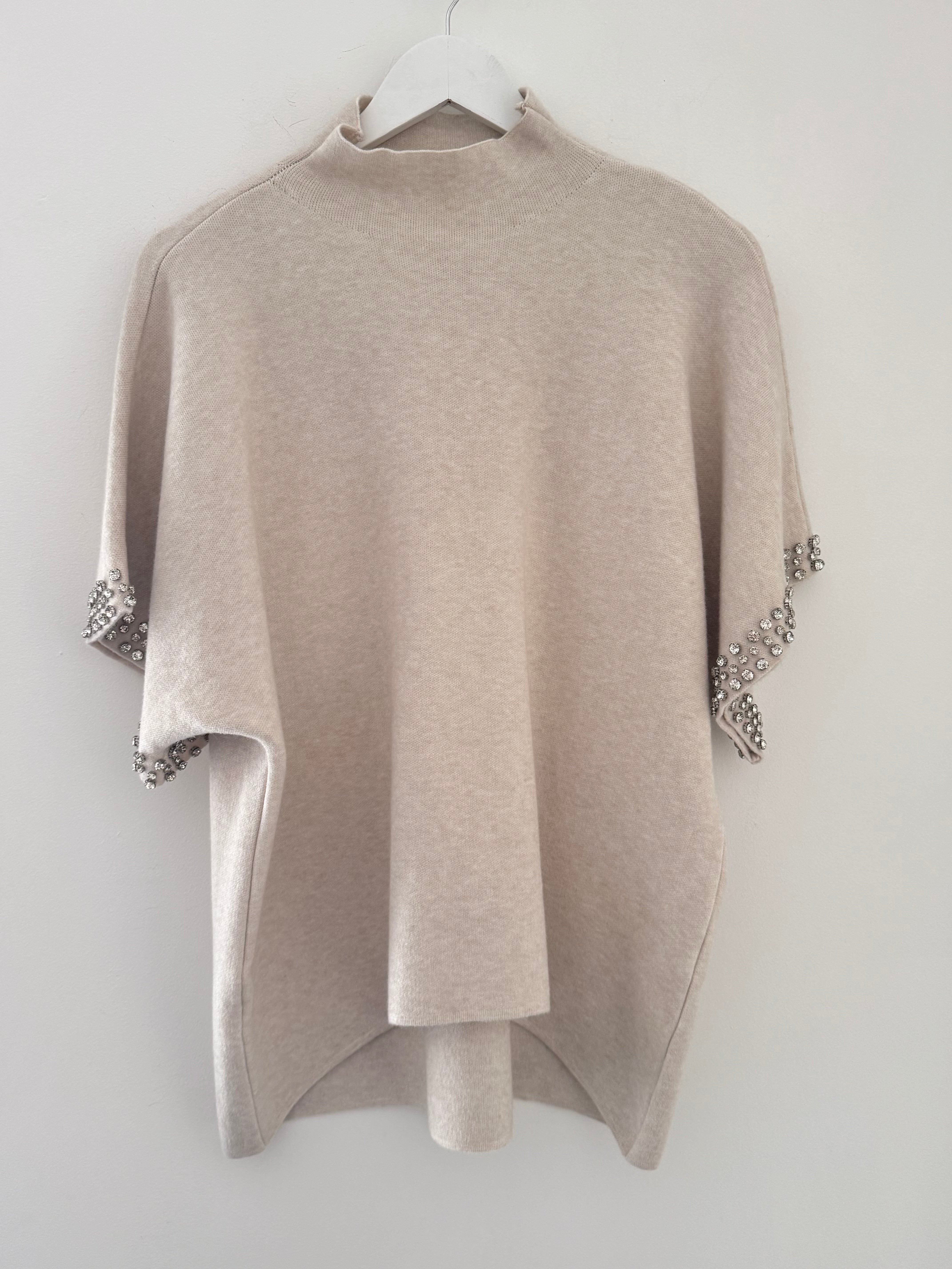 Jewel Sleeve Knit in Stone