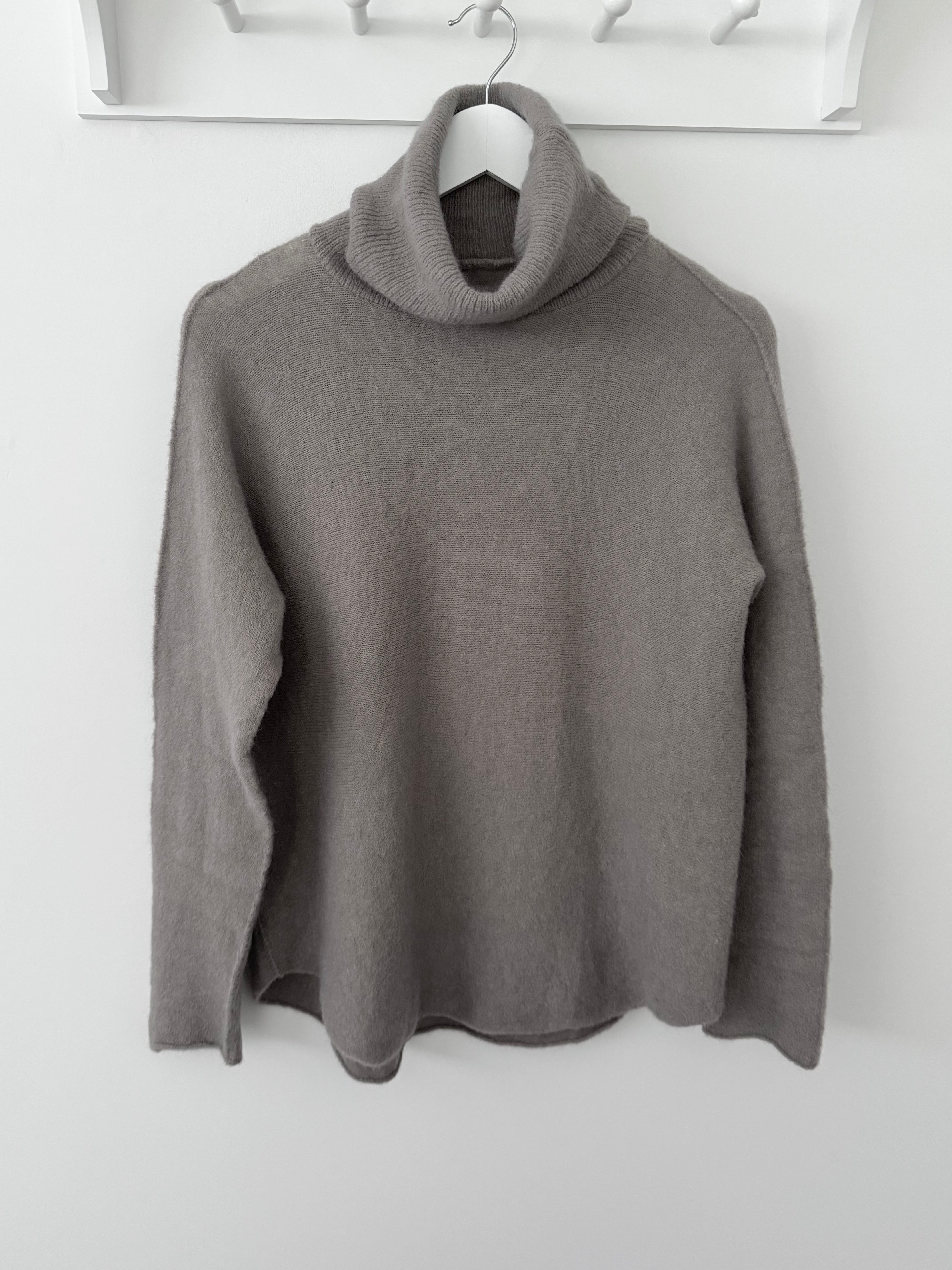 Simple Roll Neck Jumper in Mocha