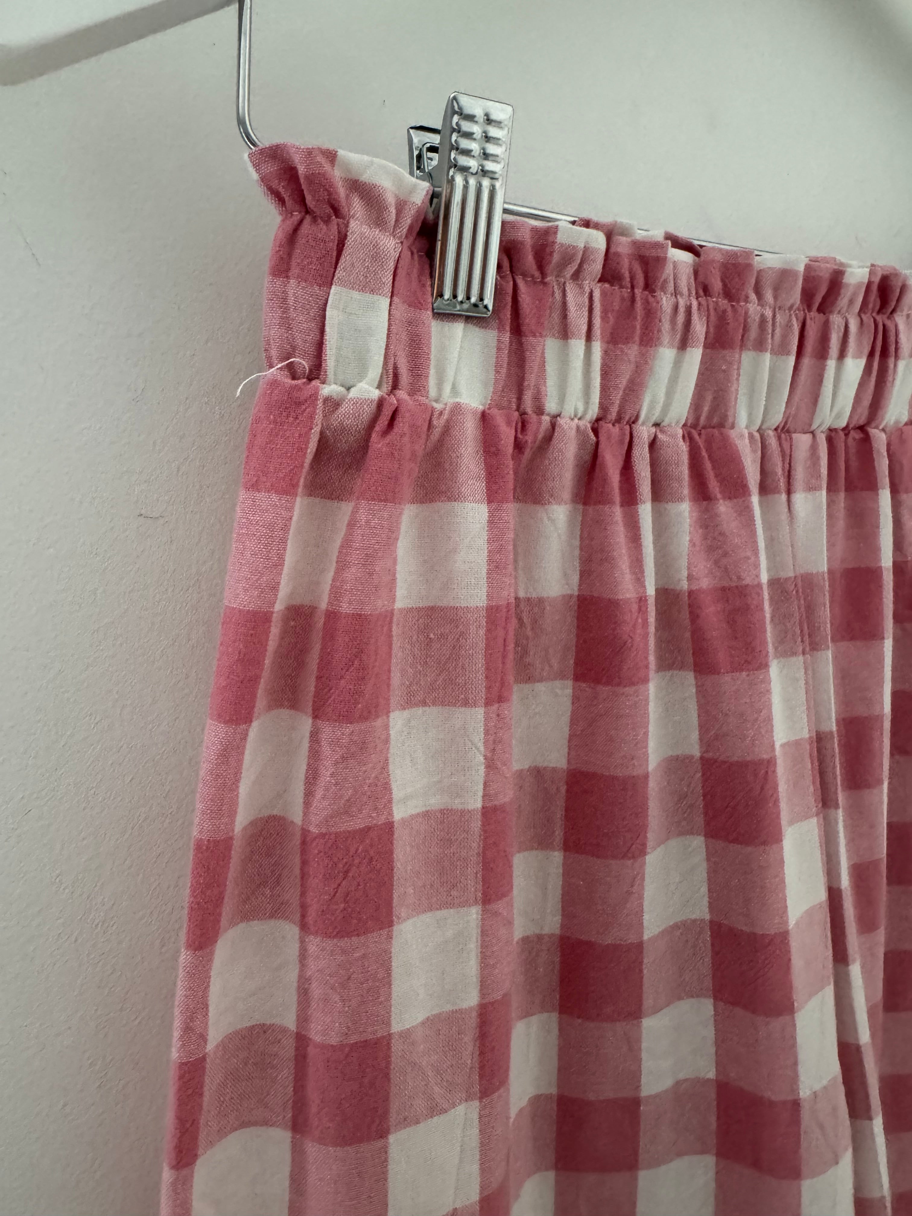 Check Trousers in Pink & White