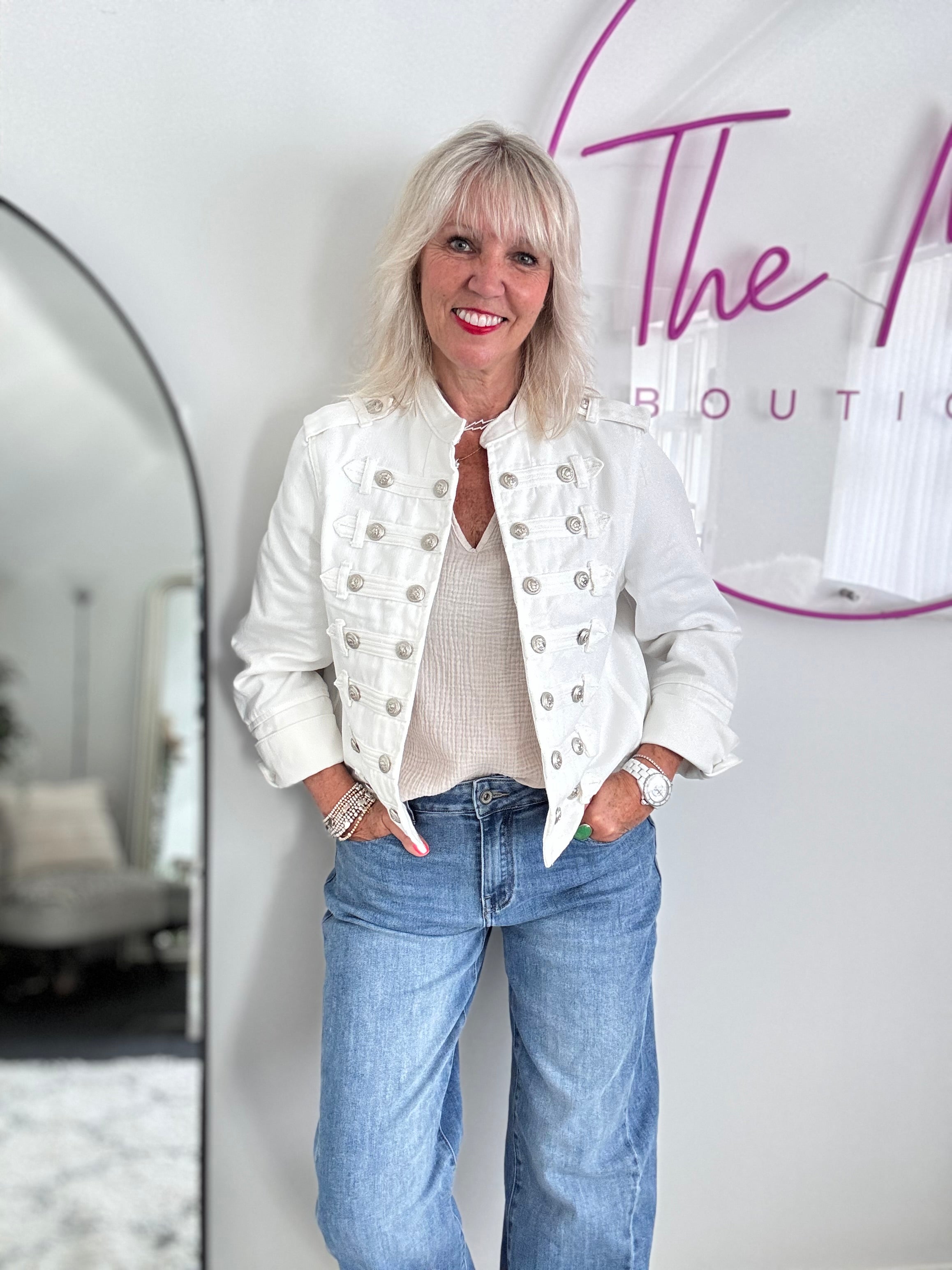 Military Jacket in Ivory