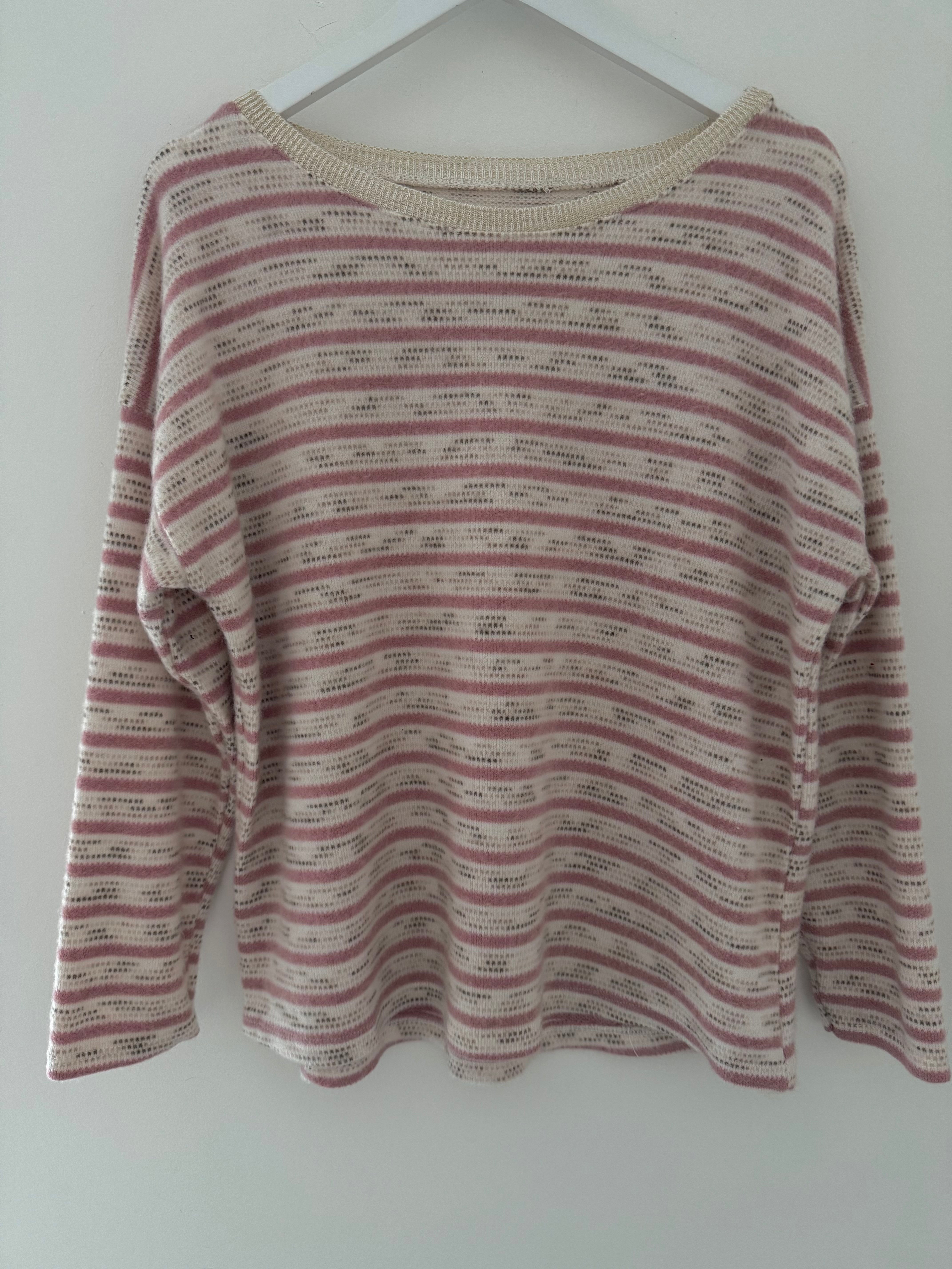 Softie Stripe Jumper in Pink & Ivory