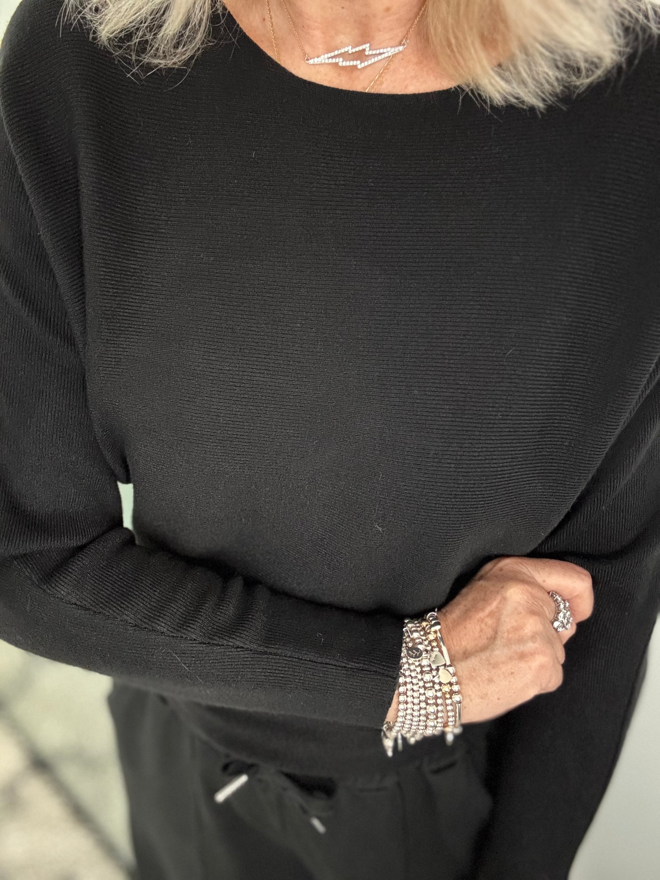 Simple Ribbed Jumper in Black