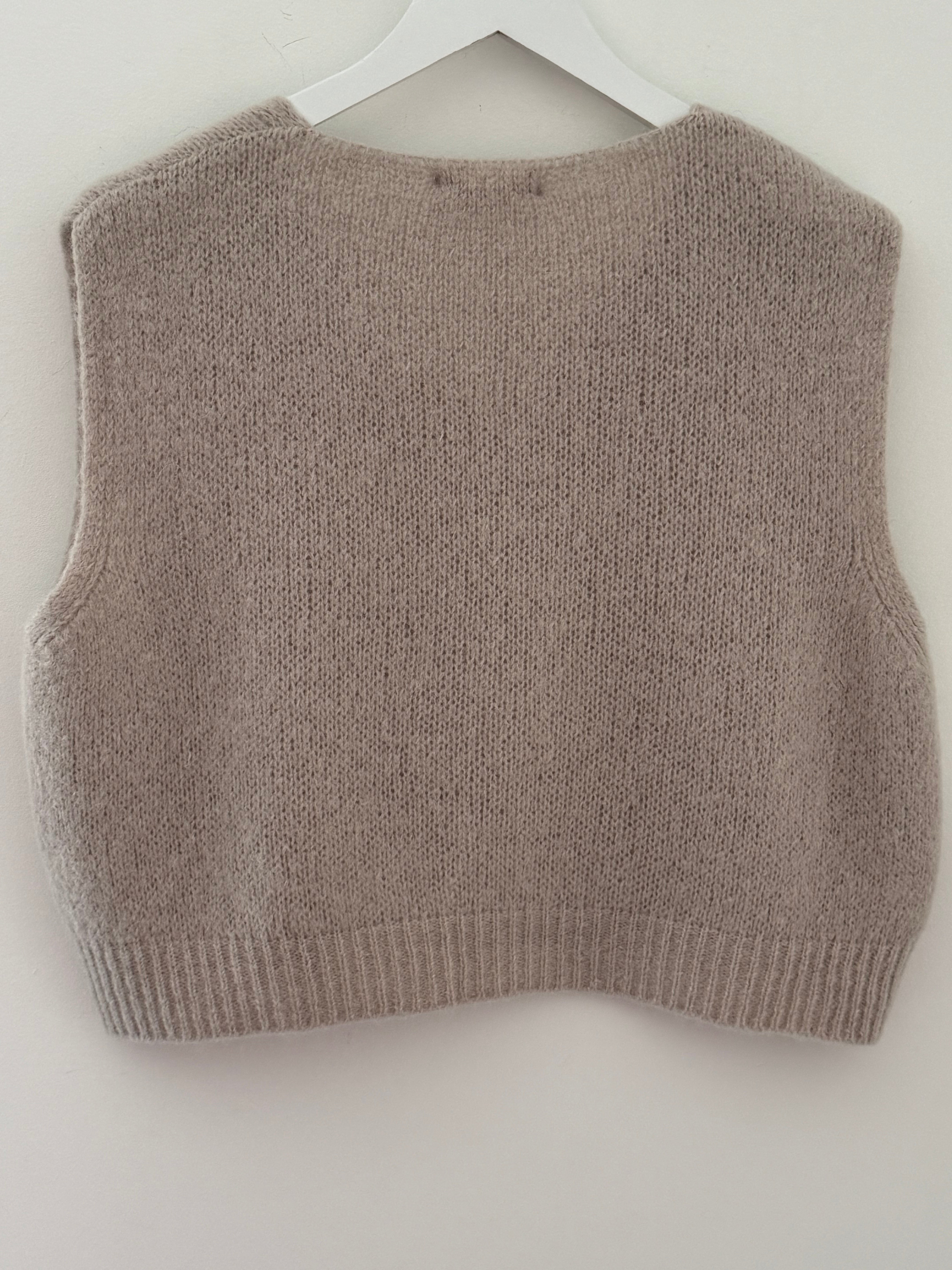 Neat Mohair Tank in Stone